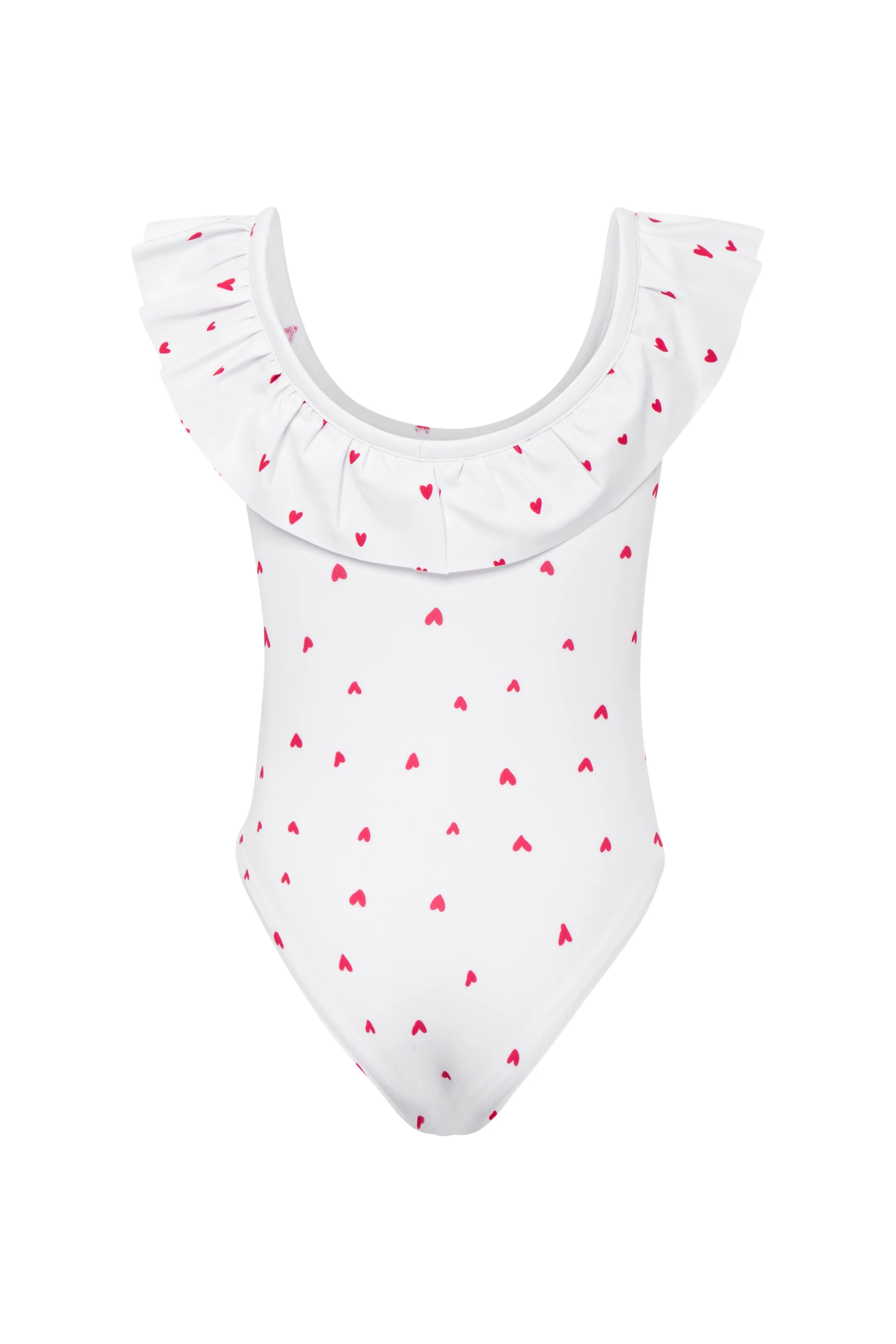 MINI Lola Heart Print Ruffle Swimsuit - Mc Mu