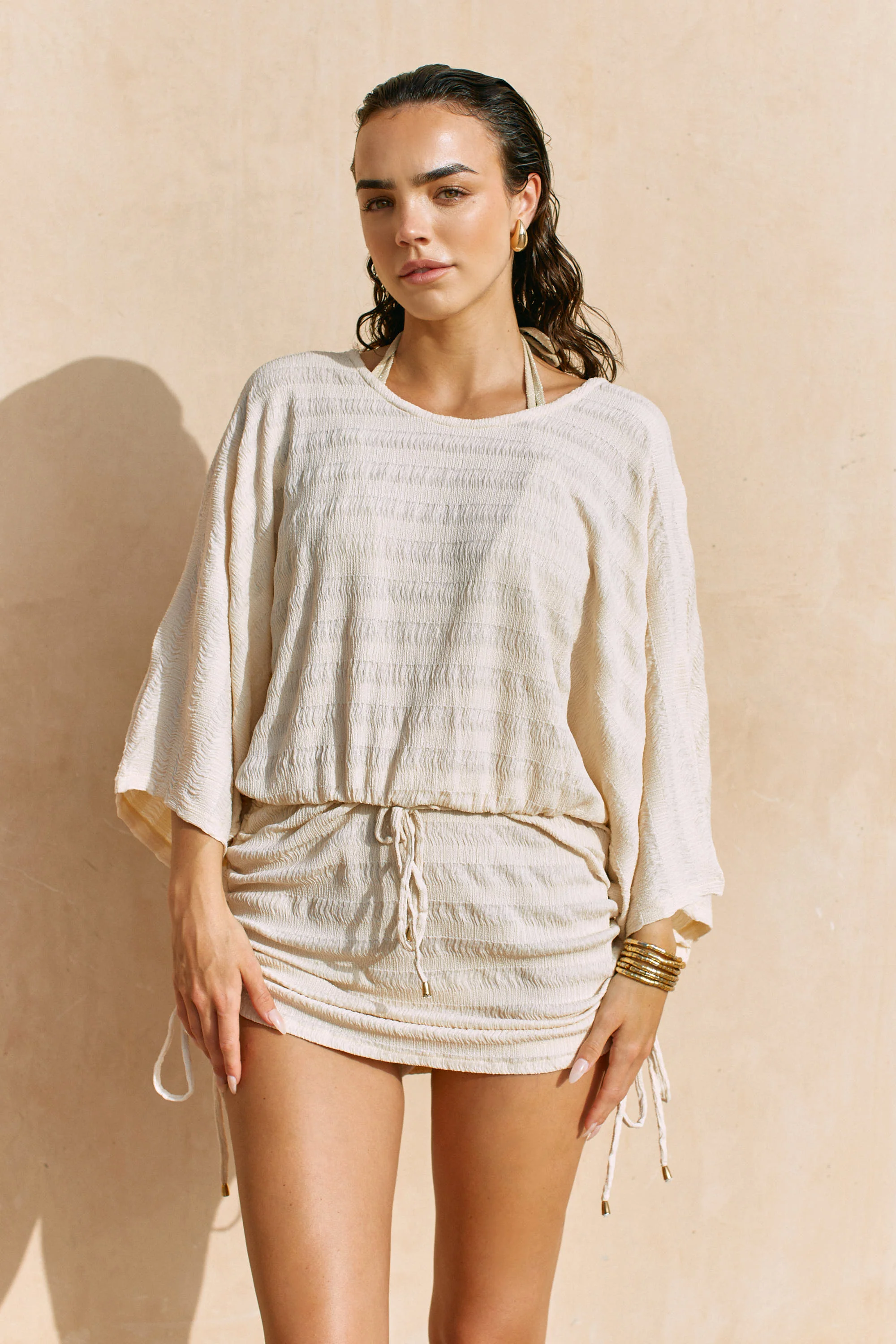 Assoana Mini Dress Beige - Mc Mu