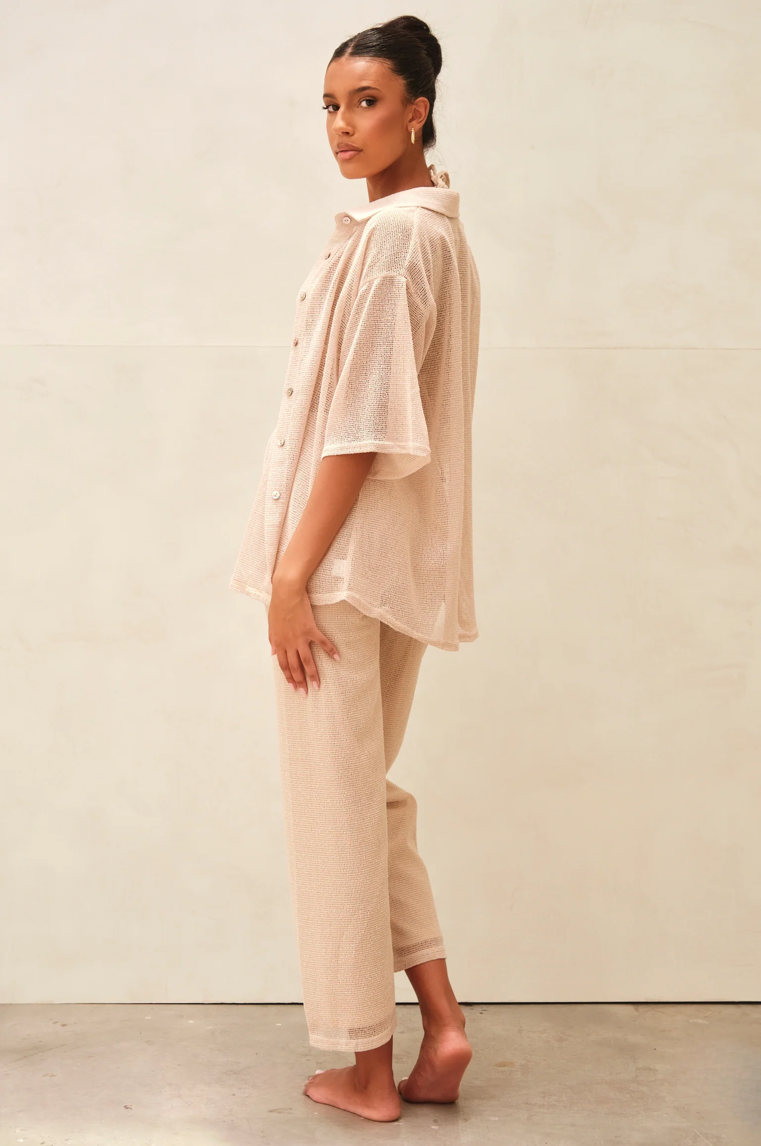 Yasmine Top & Pants Knitted Co-ord Sand - Mc Mu