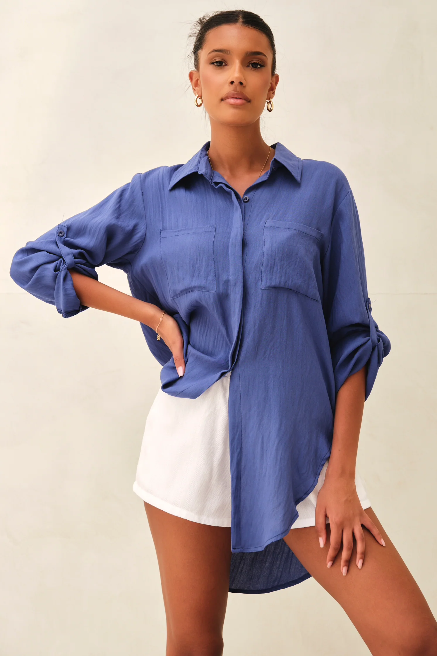 Azure Oversized Shirt Blue - Mc Mu