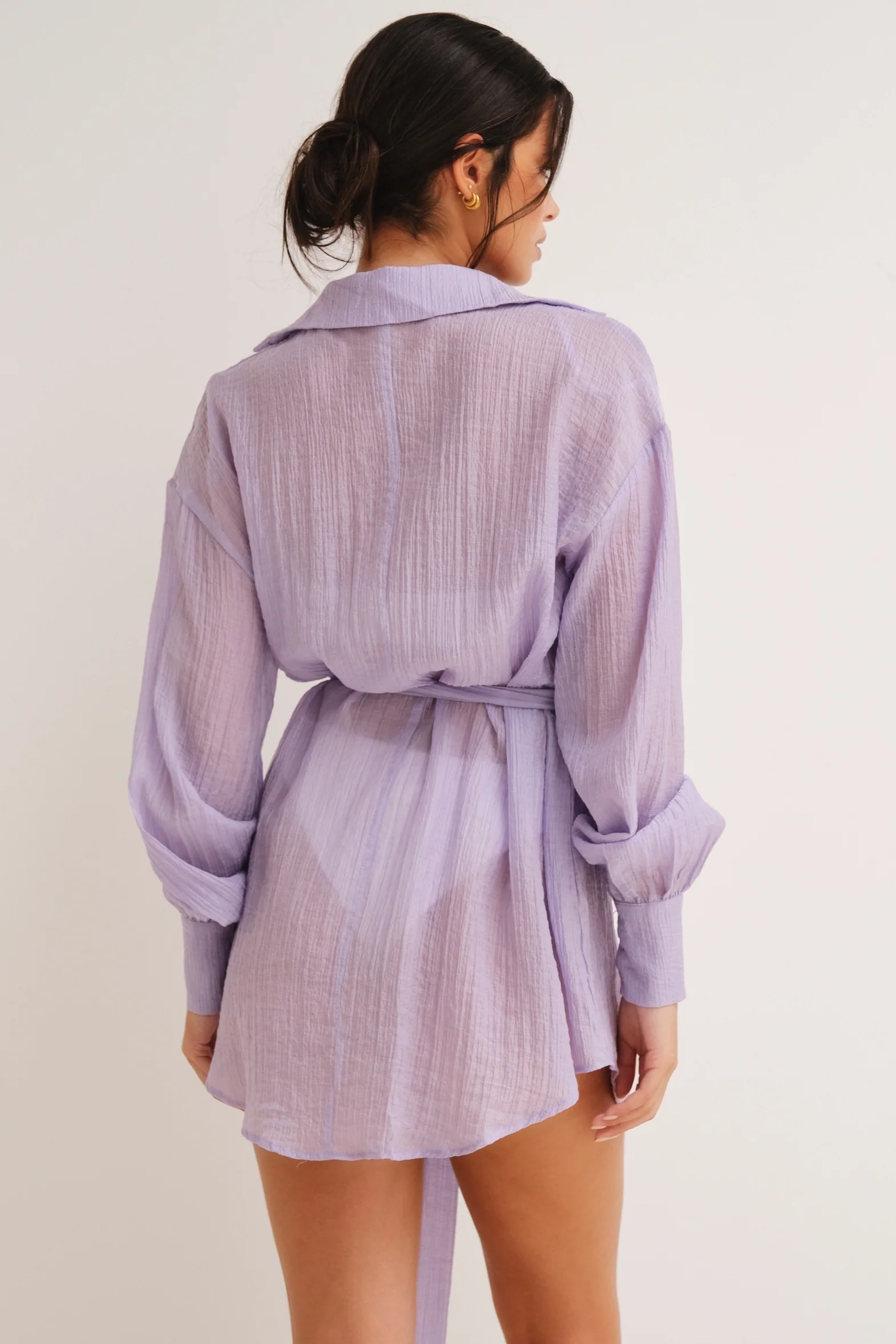 Gigi Belted shirt Dress Lilac - Mc Mu