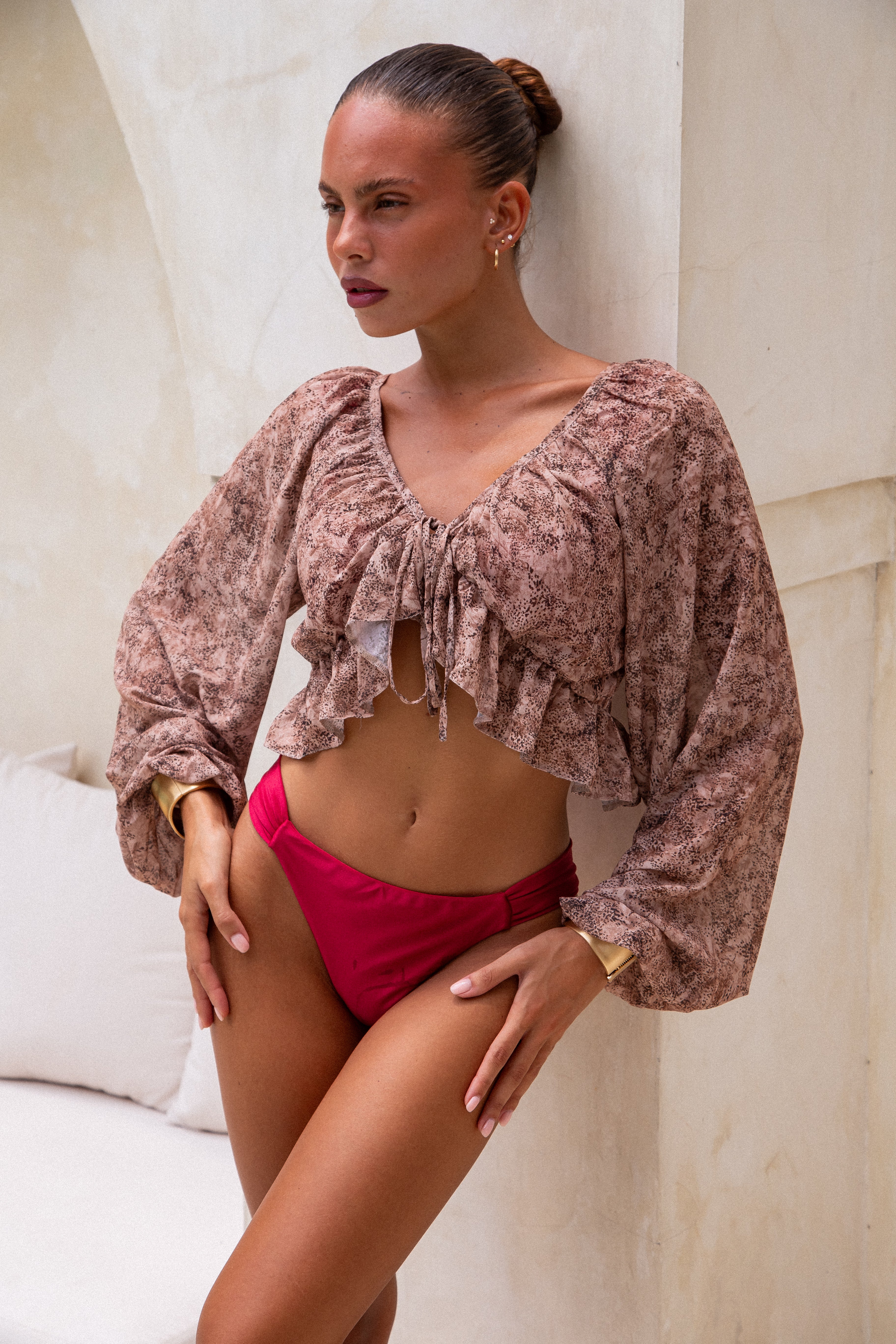 Valeria Ruffle Top Animal Print - Mc Mu