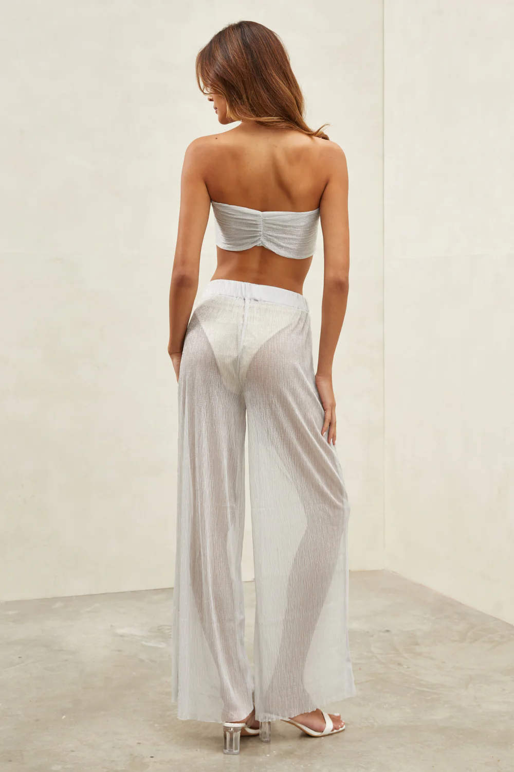 Lux High Waisted Pants Silver - Mc Mu
