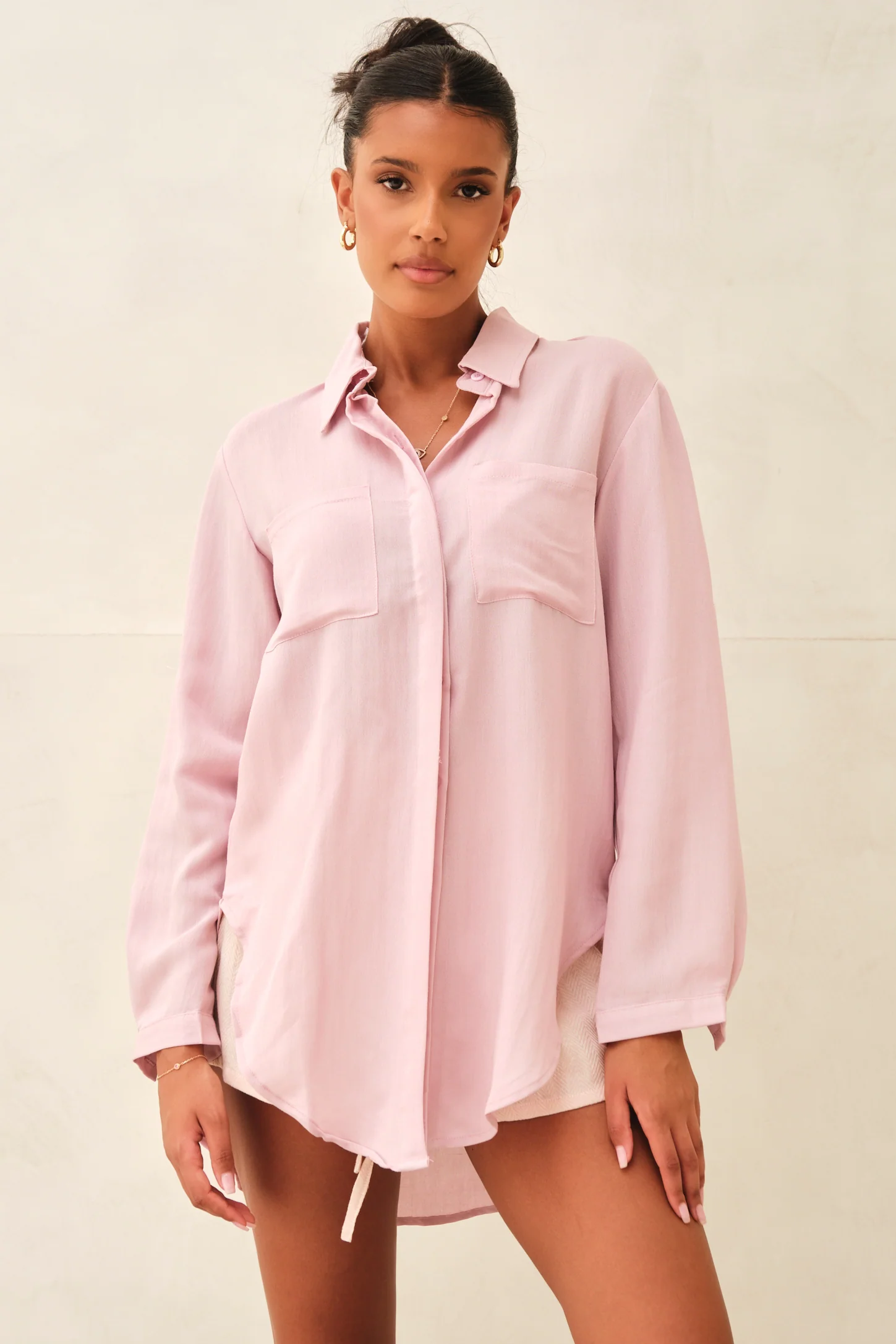 Azure Oversized Shirt Blush Pink - Mc Mu