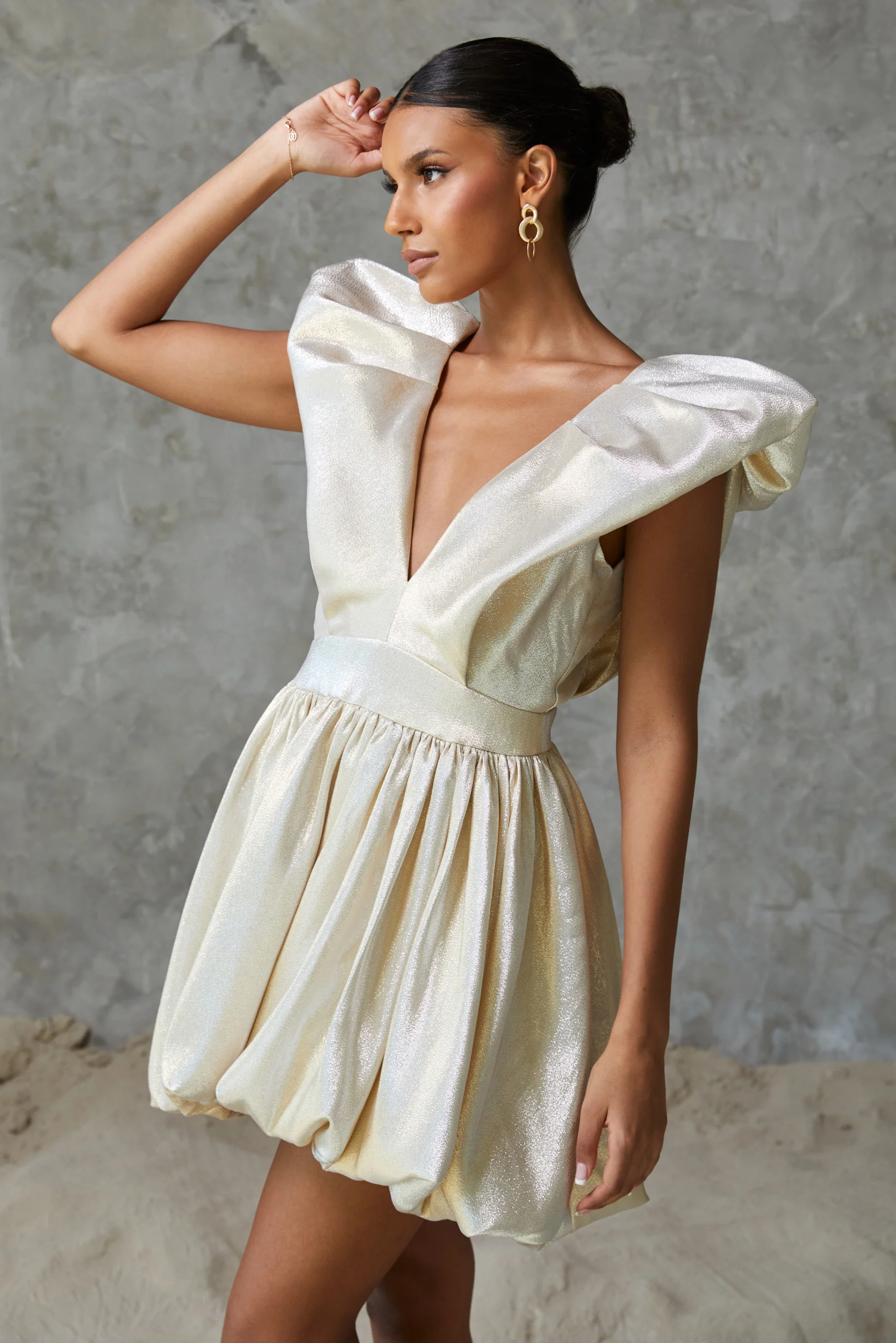 Adrienne Mini Dress Champagne - Mc Mu