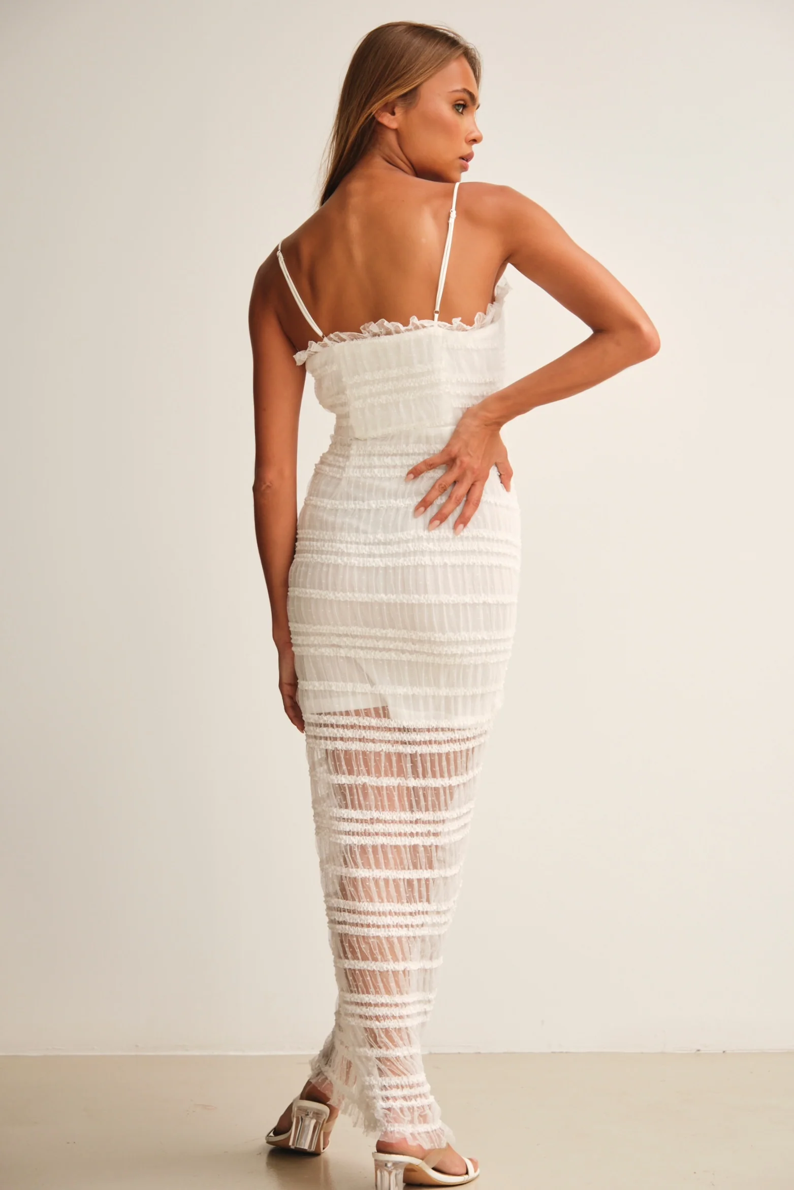 Calista Knitted Midi Dress White - Mc Mu