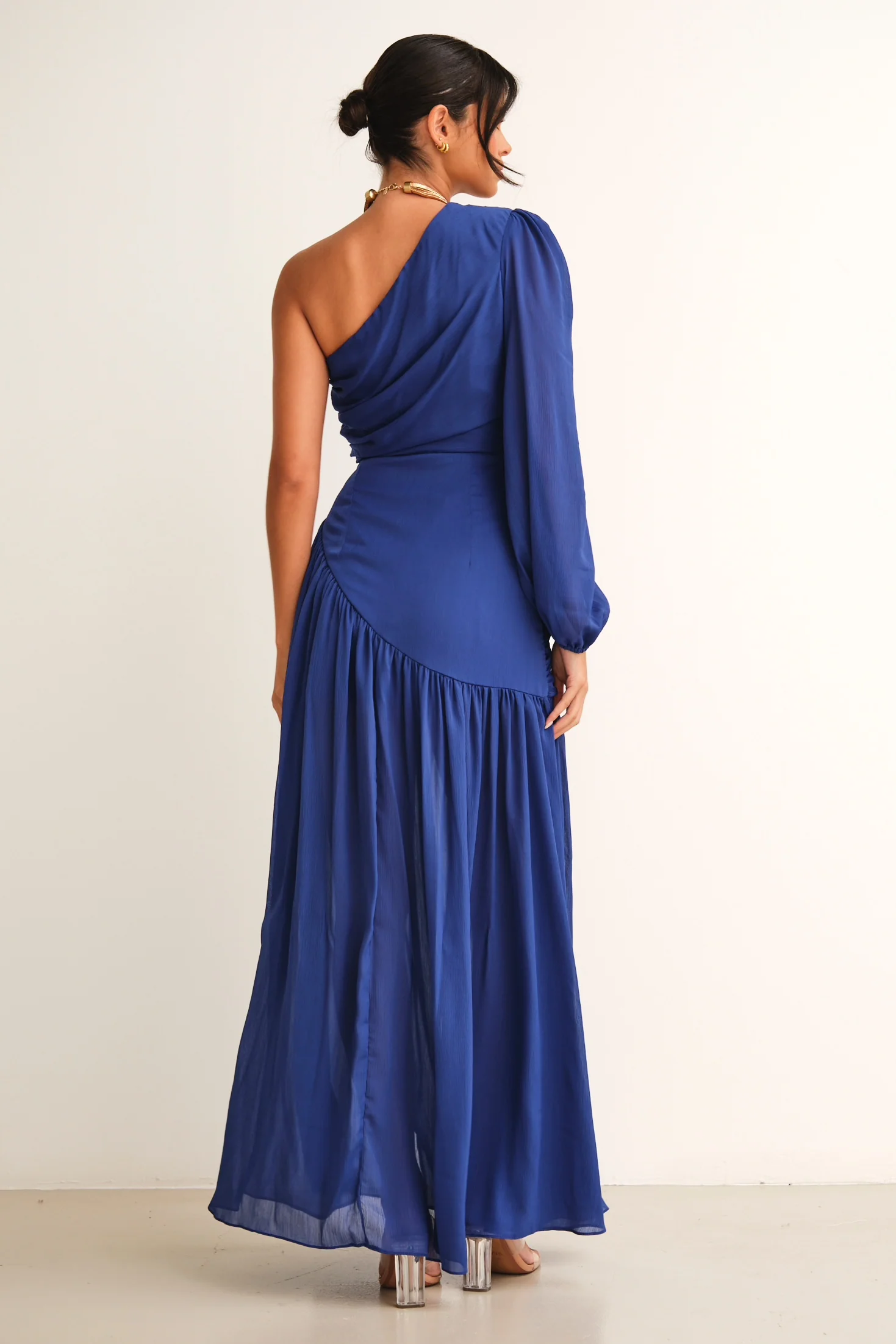 Piper One Shoulder Maxi Dress Royal Blue - Mc Mu