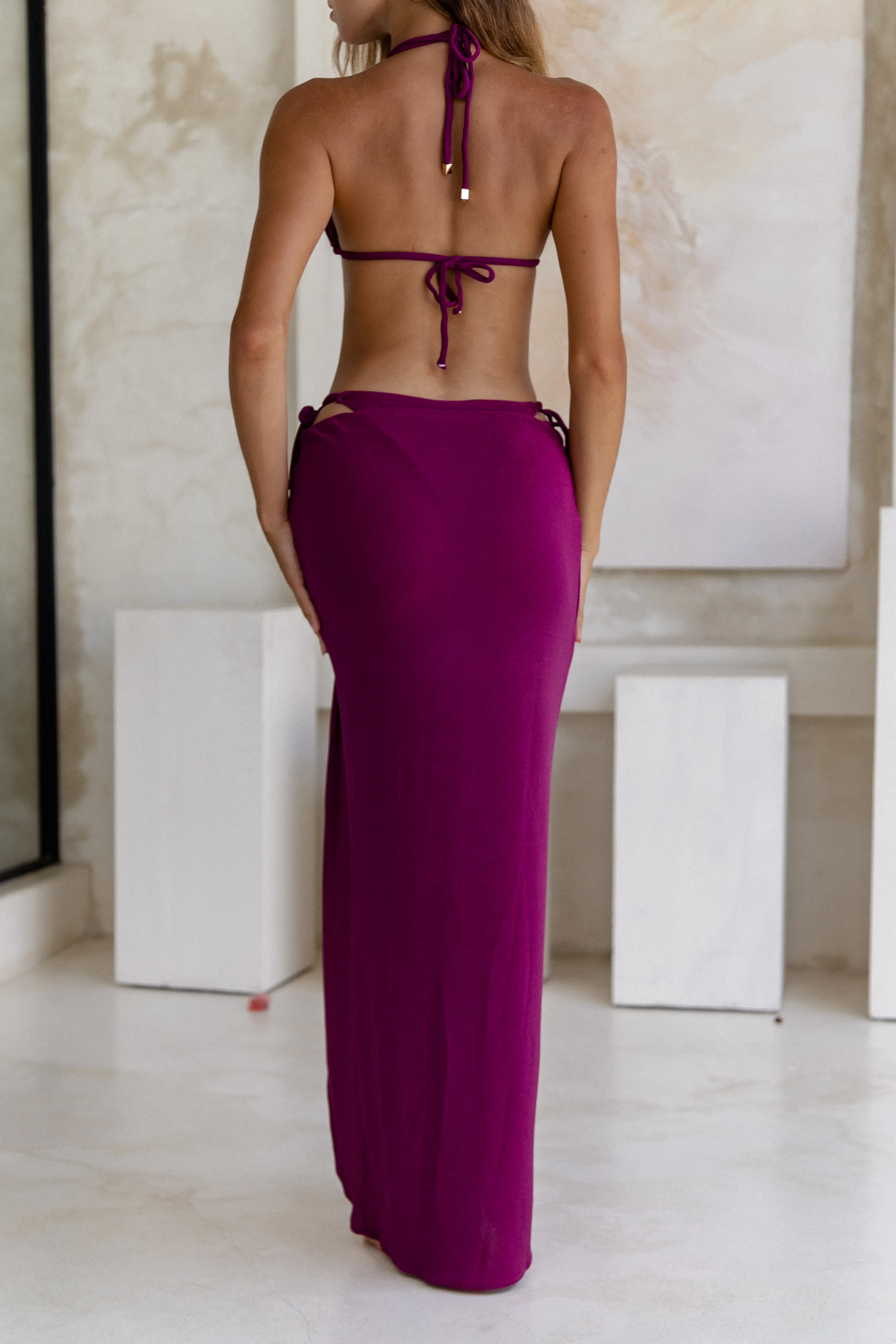 Alana Twist Maxi Sarong Pink Shimmer - Mc Mu