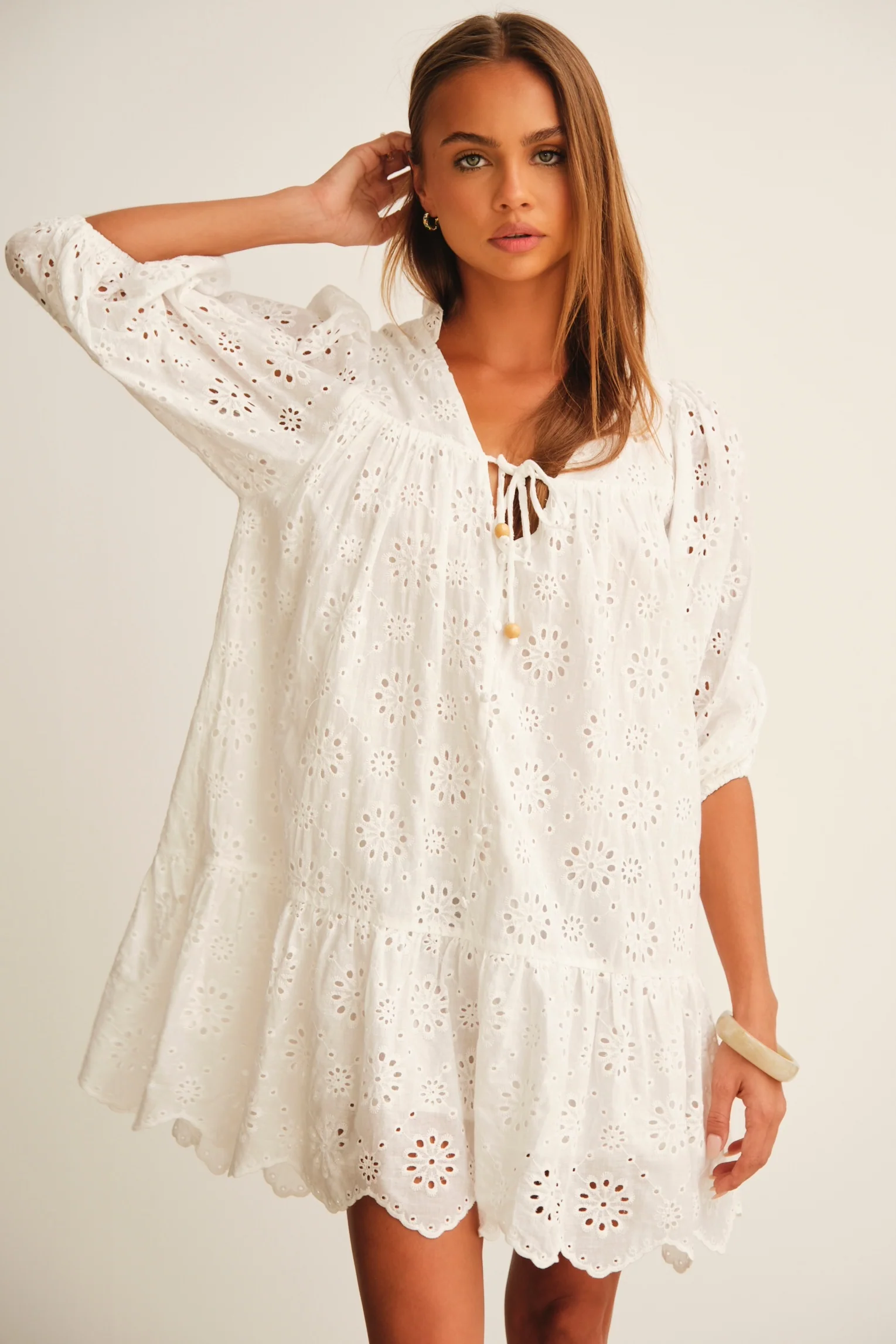 ELVIE MINI DRESS  WHITE - Mc Mu