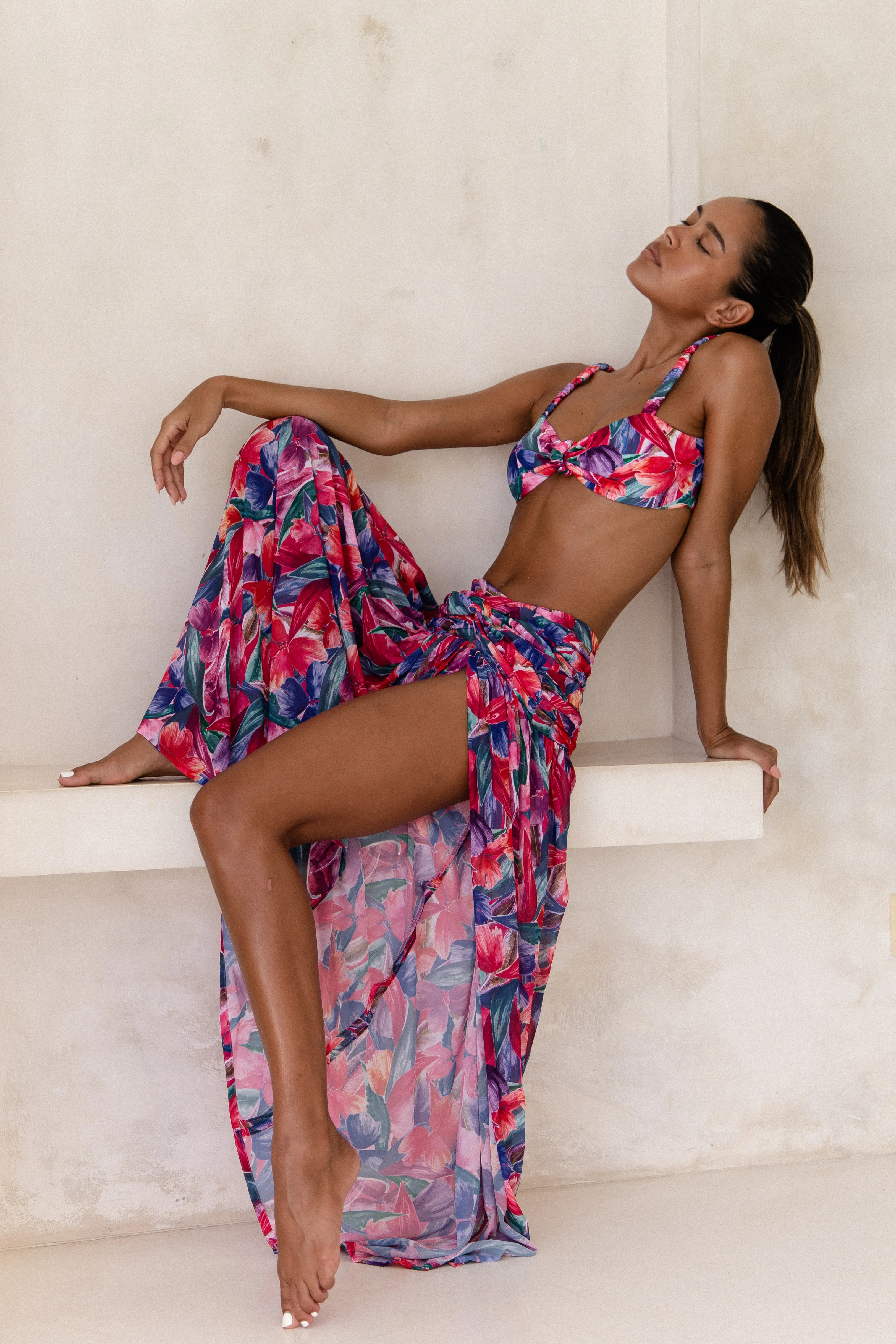 Zenia Maxi Skirt Floral - Mc Mu