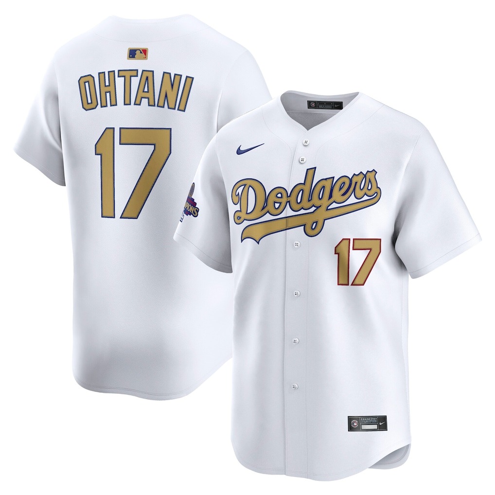 Men's Los Angeles Dodgers Shohei Ohtani Nike White 2025 Gold Collection Limited Jersey - Mc Mu