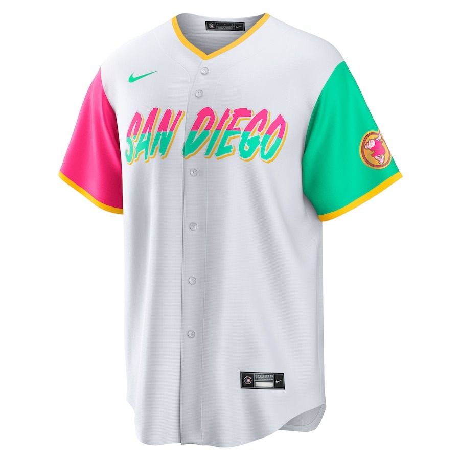 Men's San Diego Padres Manny Machado Nike White City Connect Replica Player Jersey - Mc Mu