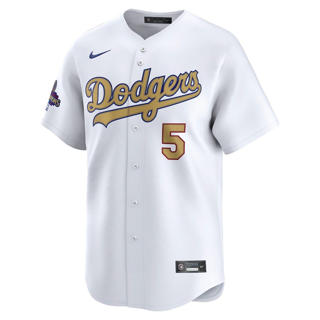 Men's Los Angeles Dodgers Freddie Freeman Nike White 2025 Gold Collection Limited Jersey - Mc Mu