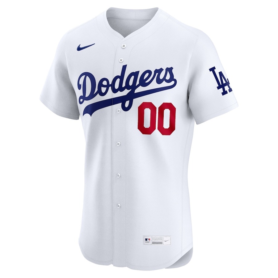 Men's Los Angeles Dodgers Nike White 2024 World Series Home Custom Elite Jersey - Mc Mu