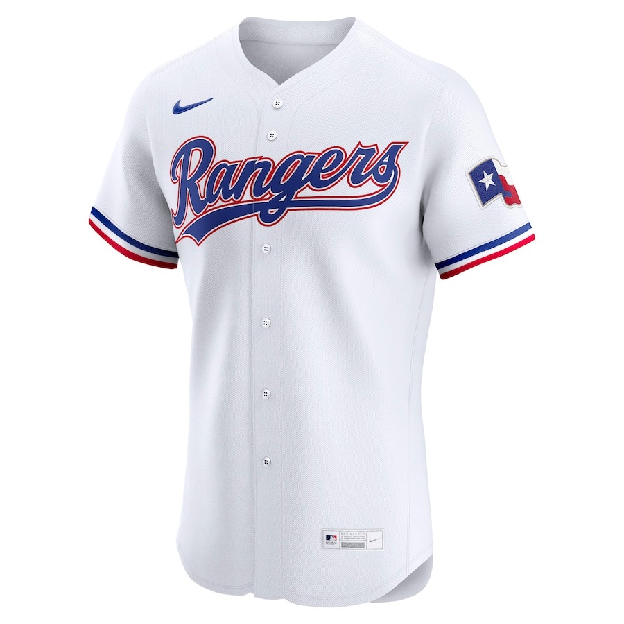 Men's Texas Rangers Nike White Home Elite Custom Jersey - Mc Mu