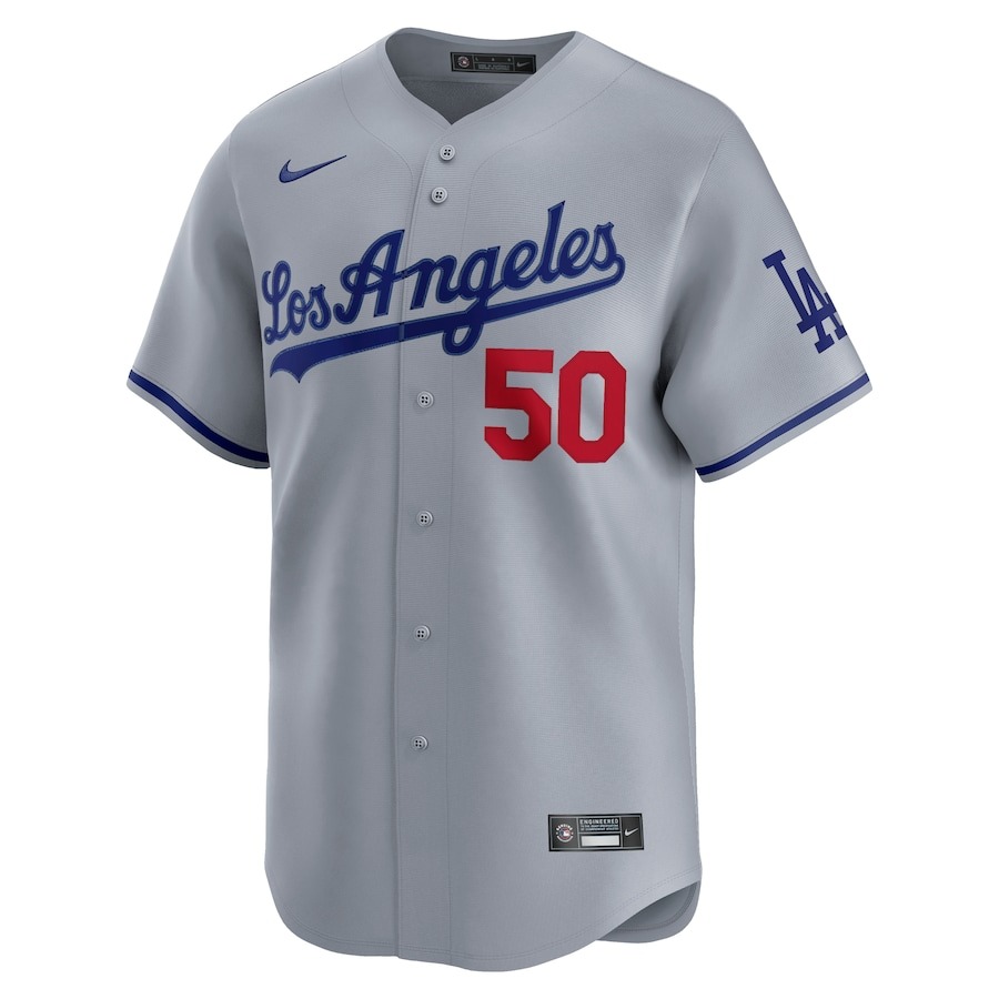 Men's Los Angeles Dodgers Mookie Betts Nike Gray Alternate Elite Player Jersey - Mc Mu