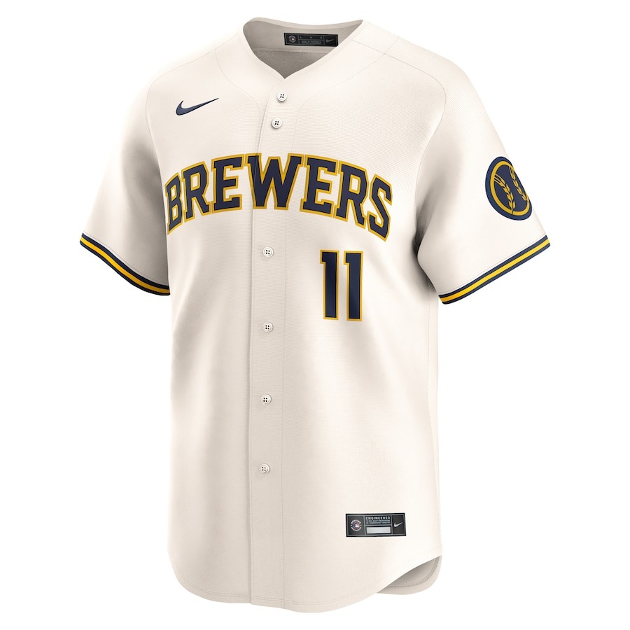 Men's Milwaukee Brewers Jackson Chourio Nike Cream Home Limited Player Jersey - Mc Mu