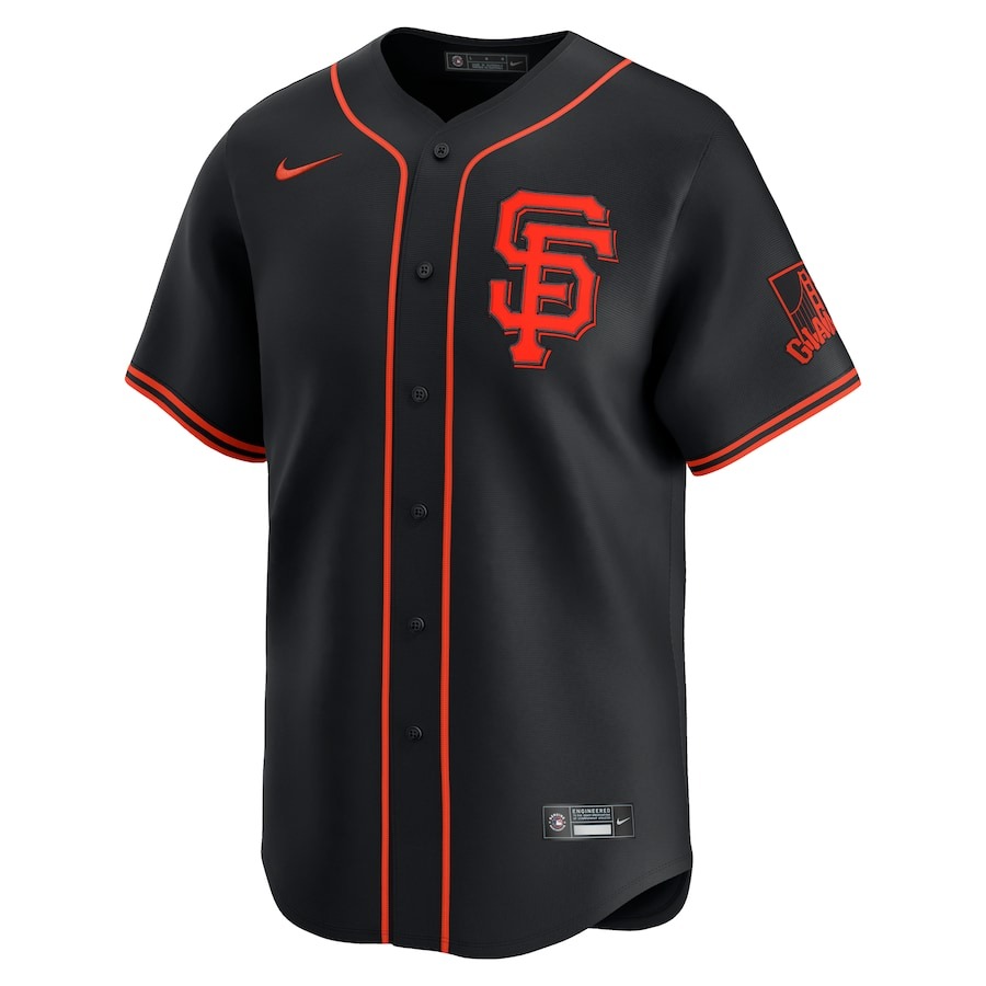 Men's San Francisco Giants  Nike Black  Alternate Limited Custom Jersey - Mc Mu