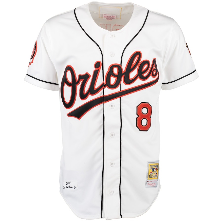 Men's Baltimore Orioles Cal Ripken Mitchell & Ness White Home Authentic Jersey - Mc Mu