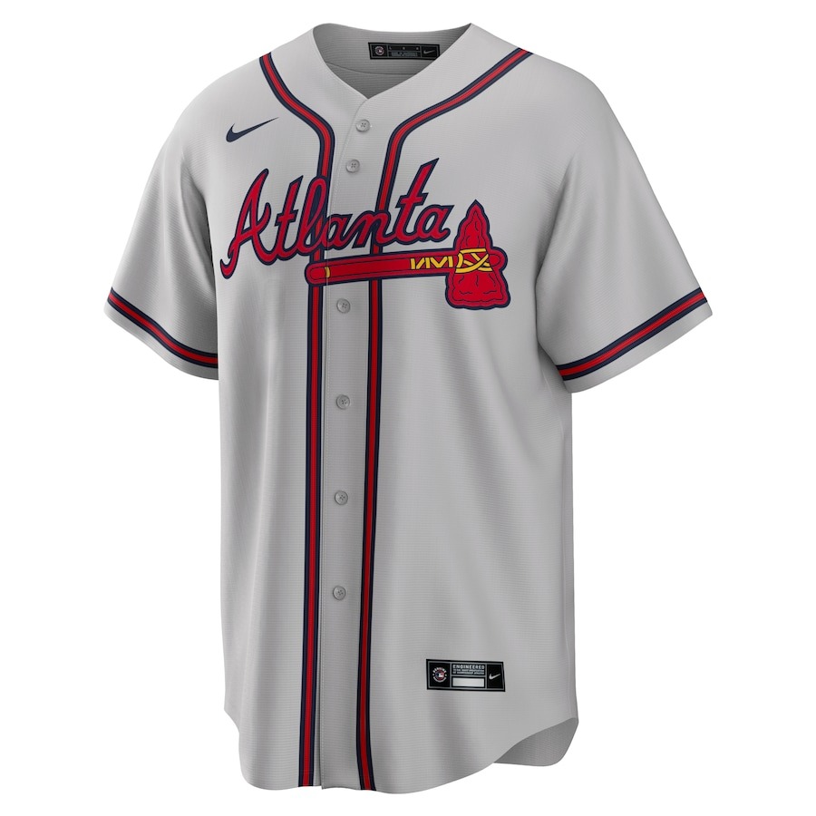 Men's Atlanta Braves  Nike Gray Away Limited Custom Jersey - Mc Mu
