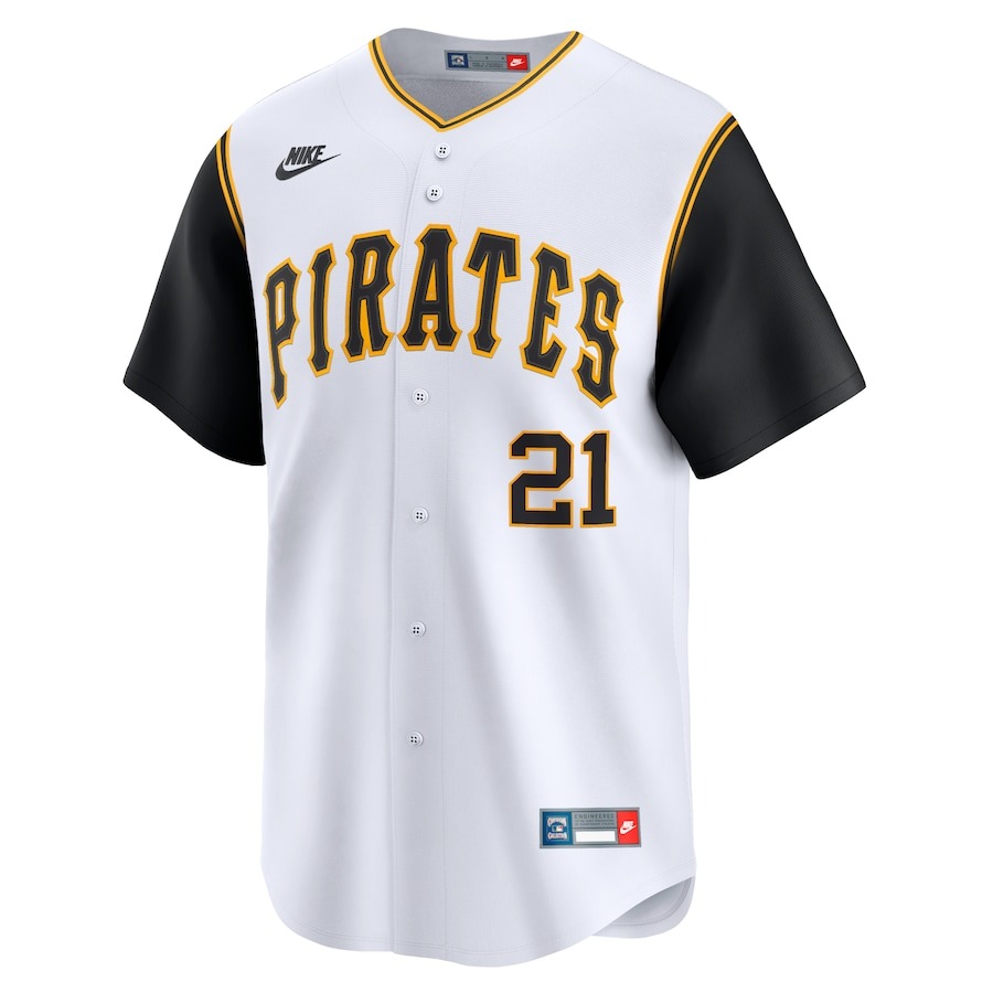 Men's Pittsburgh Pirates Roberto Clemente Nike White Throwback Cooperstown Limited Jersey - Mc Mu