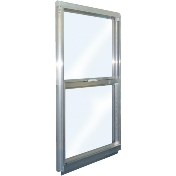 Croft Series 90 23 In. W. x 35 In. H. Mill Finish Aluminum Single Hung Window - Mc Mu