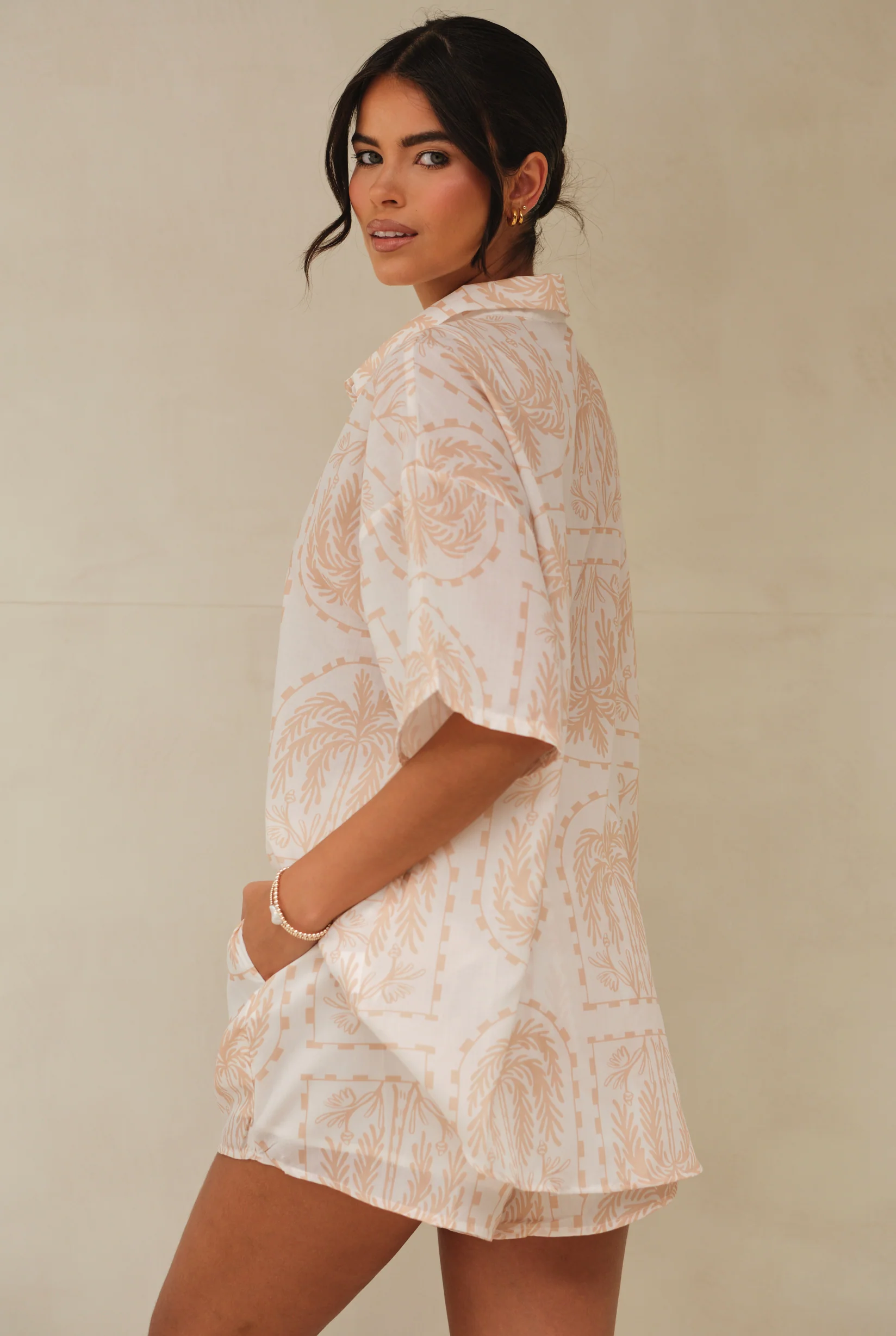 Palmera Shirt & Short Beige - Mc Mu