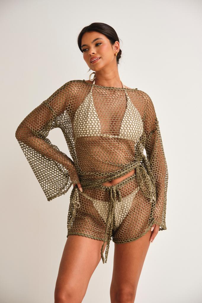 SIERRA DRAWSTRING SHORTS KHAKI - Mc Mu