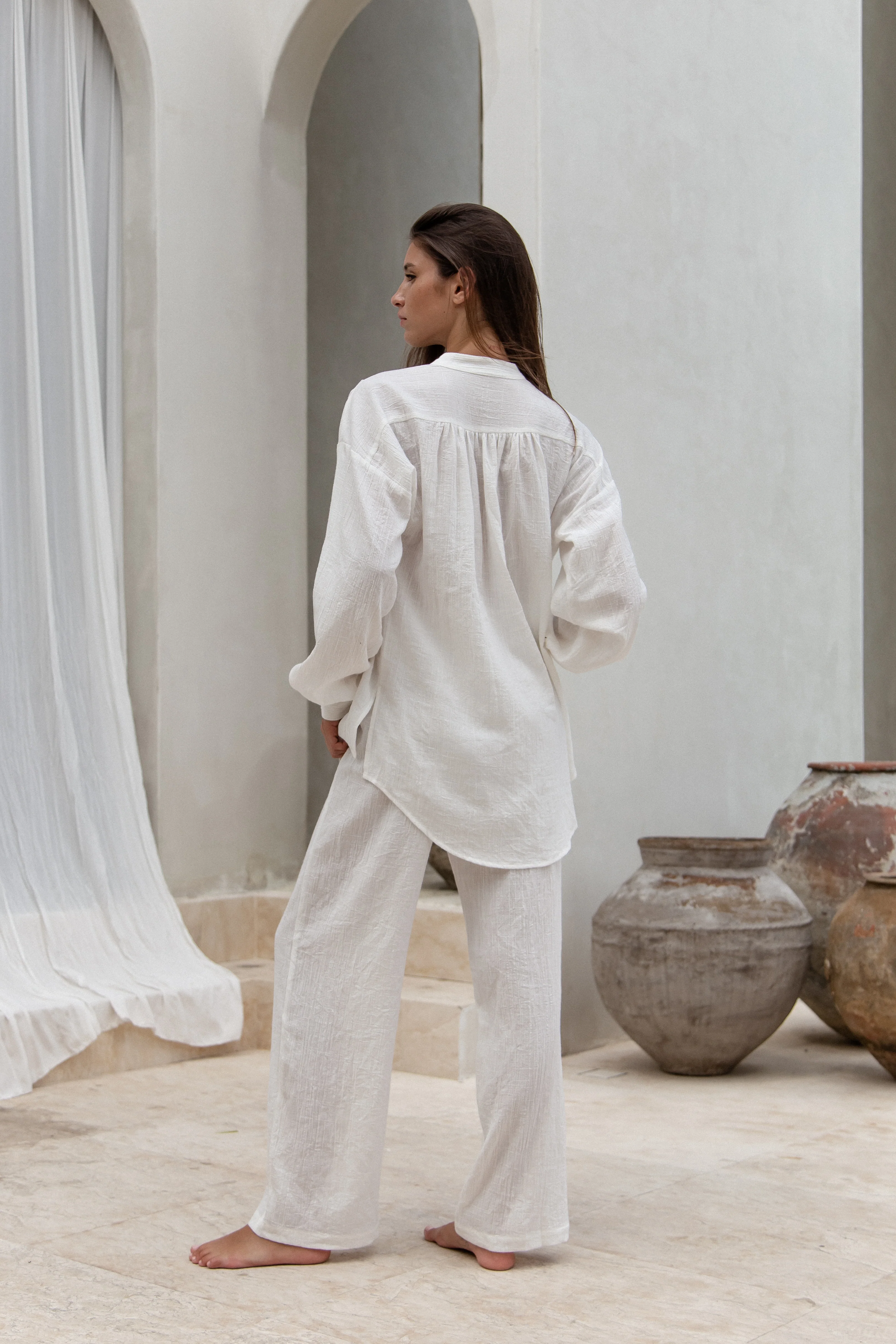 Tempus Pants Textured White - Mc Mu