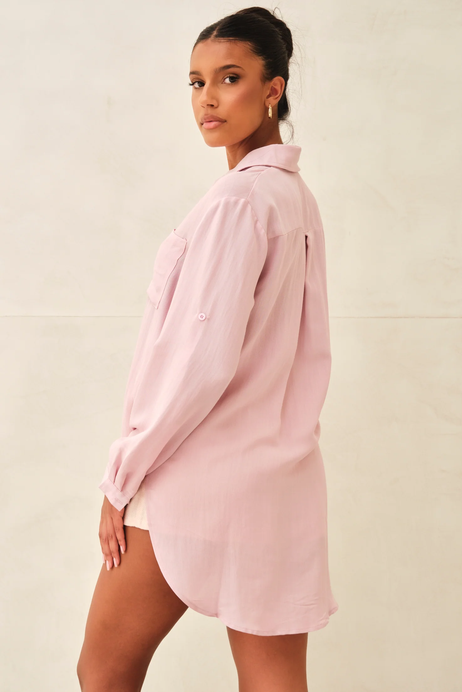 Azure Oversized Shirt Blush Pink - Mc Mu