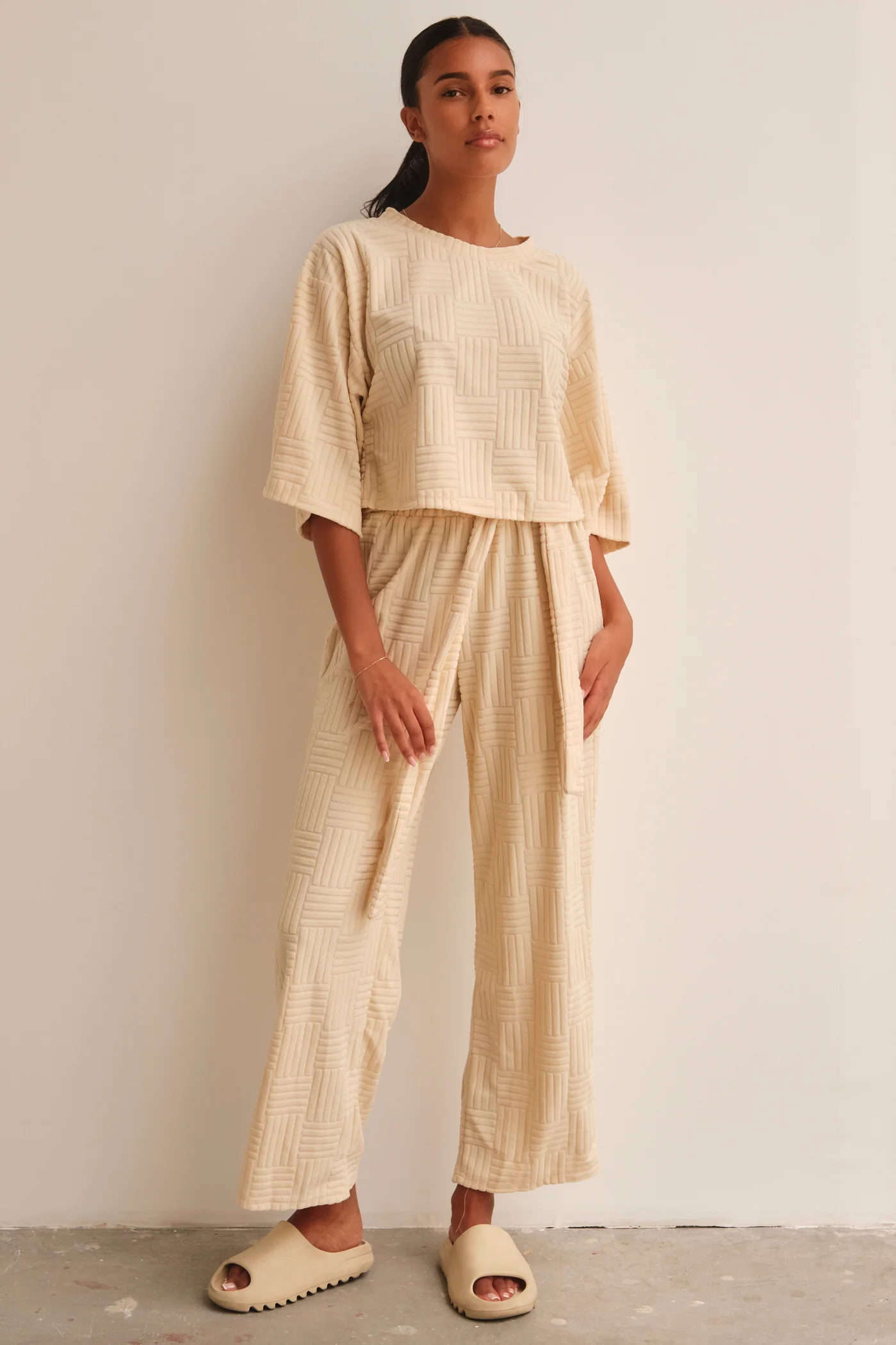 Aeko Towelling Co-ord Beige - Mc Mu