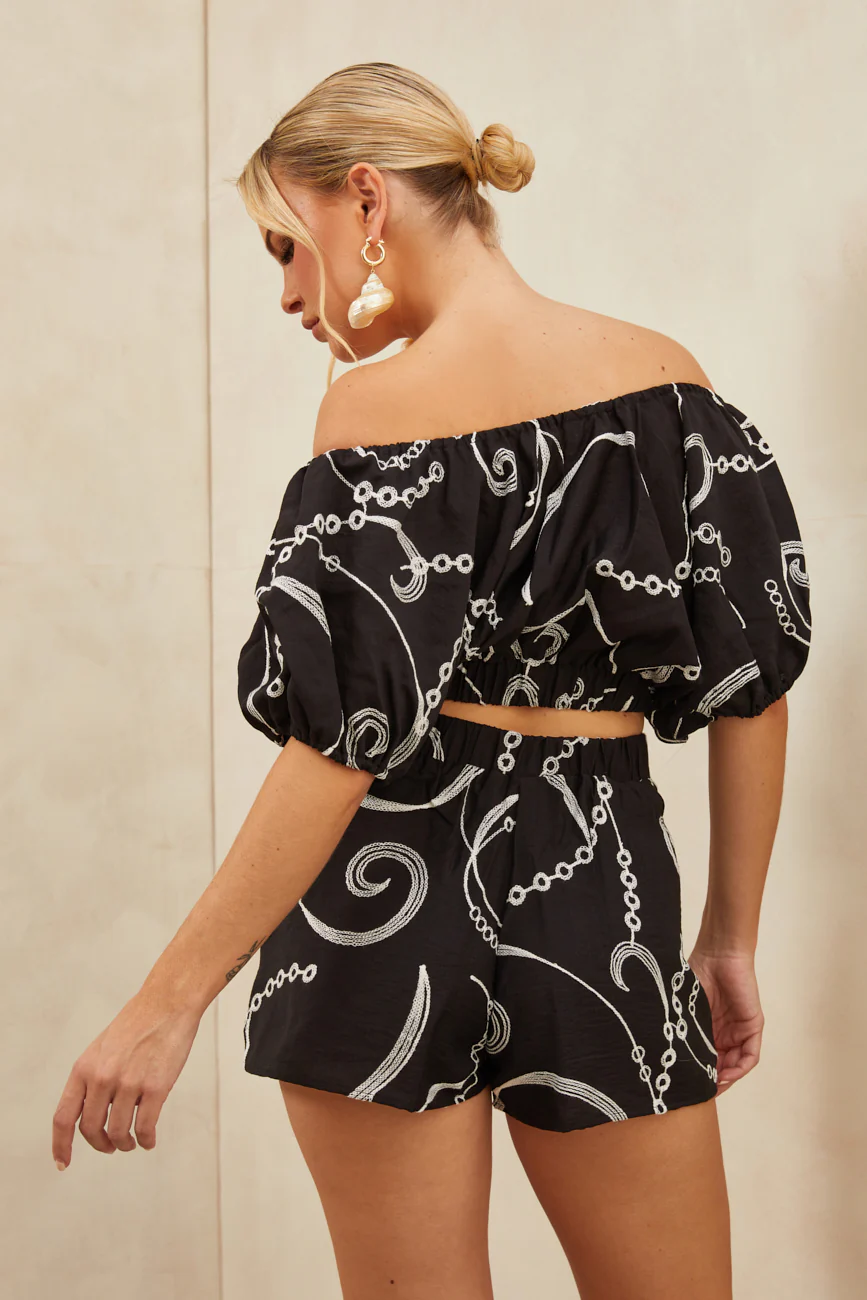 Sicily Tie Front Shorts Black - Mc Mu