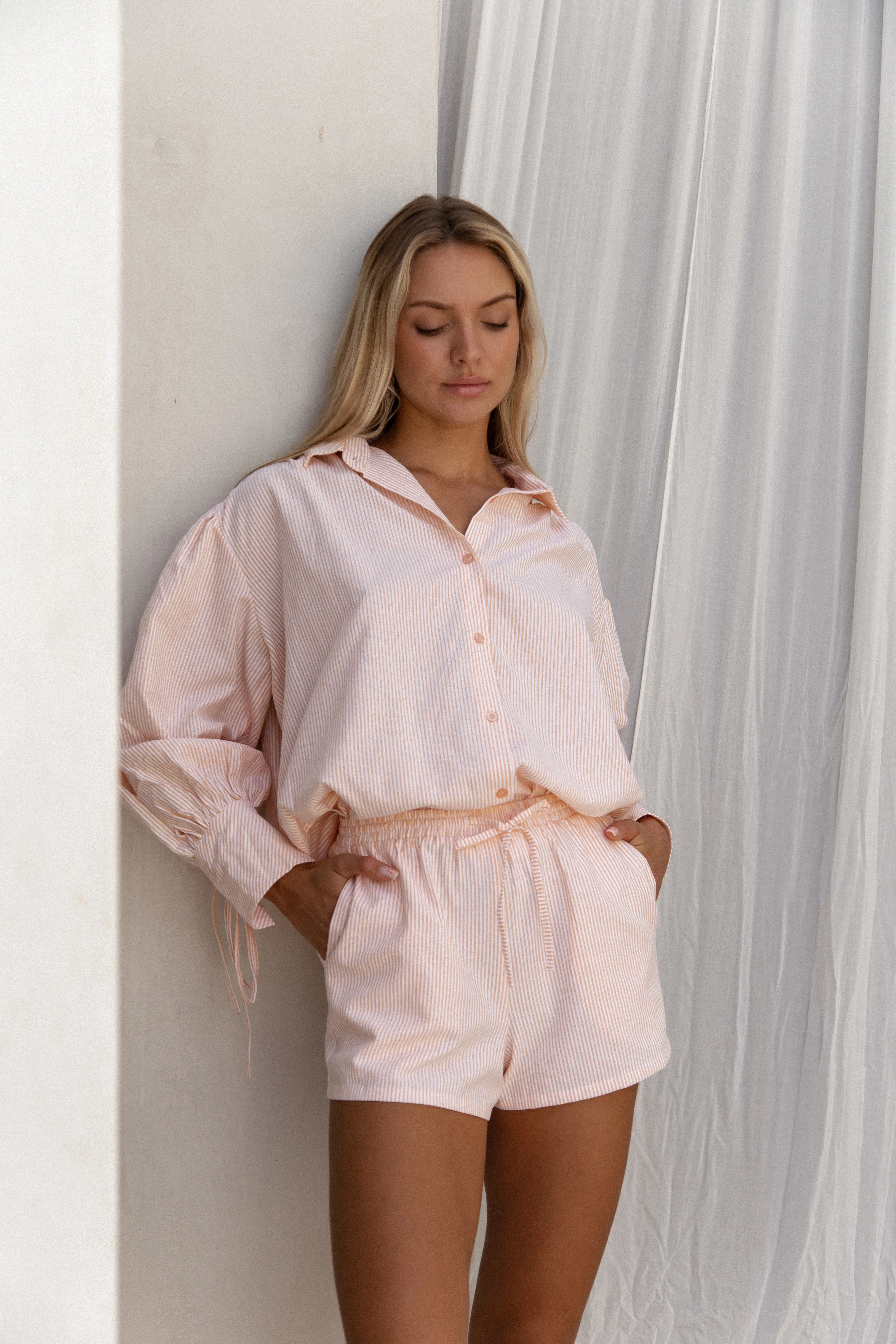 Callie Striped Shirt Orange - Mc Mu