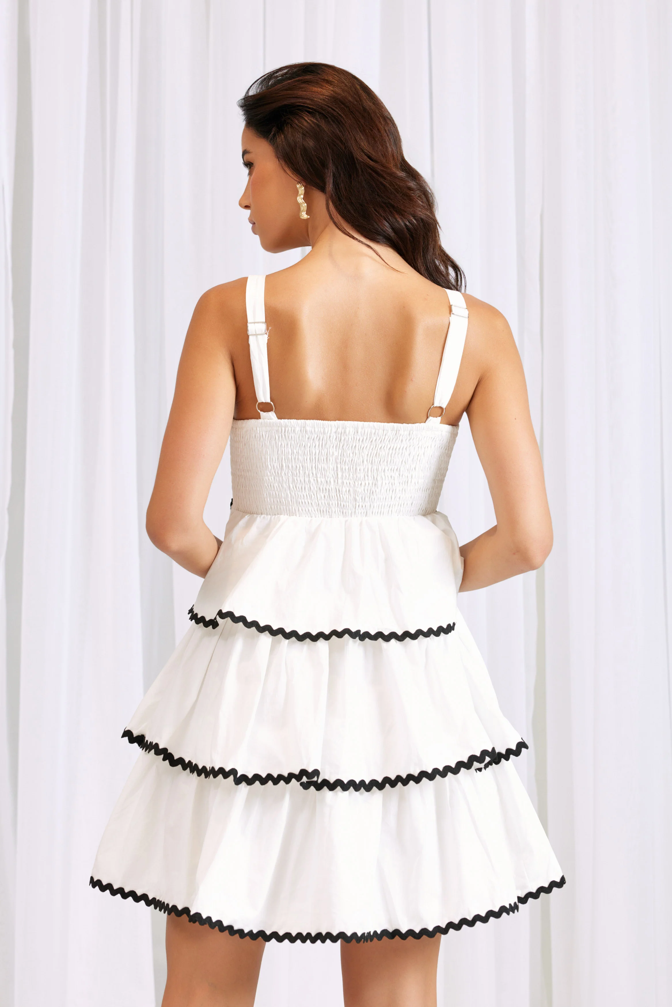 Cecilia Mini Dress Black White - Mc Mu