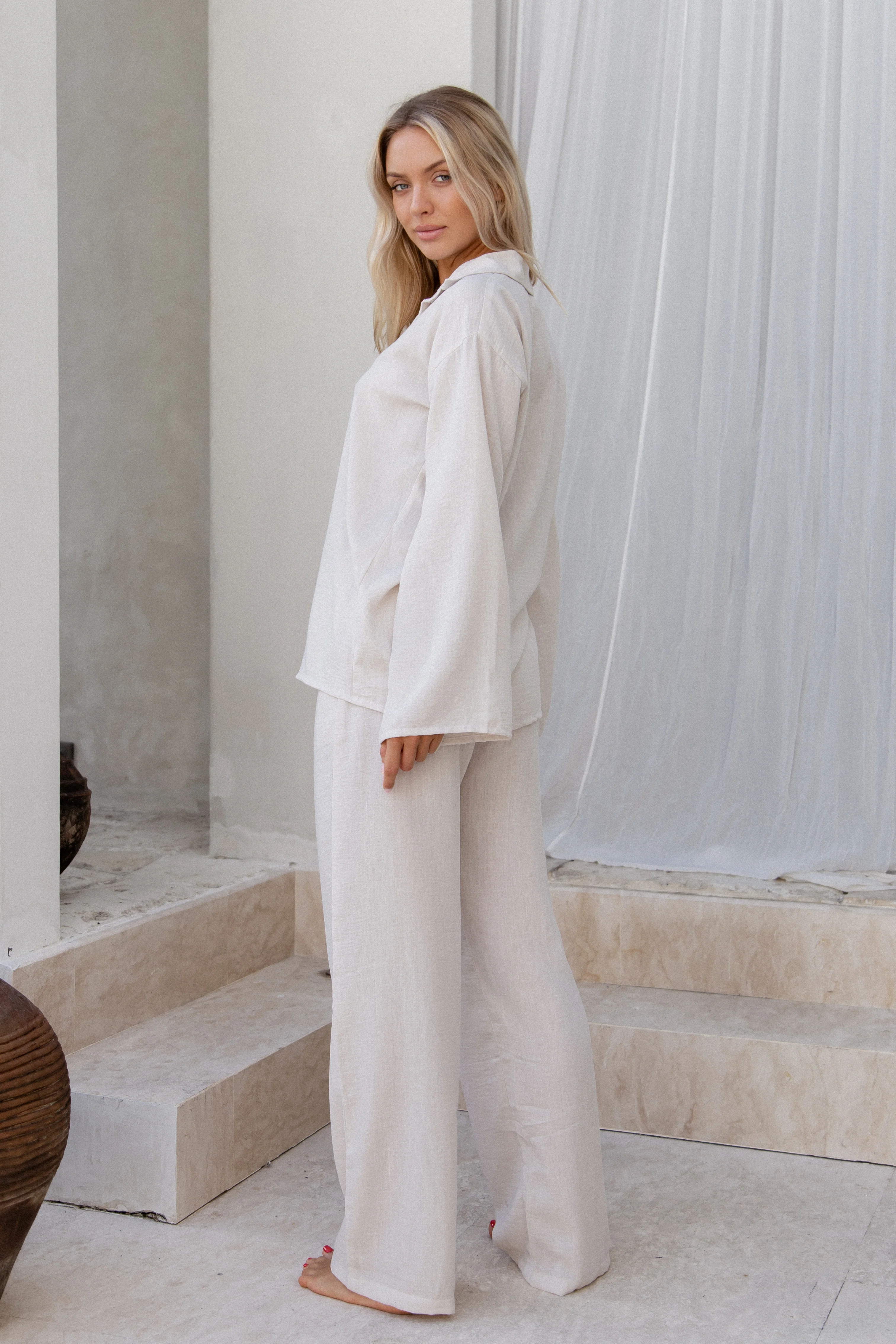 Verona High Waisted Pants Beige - Mc Mu