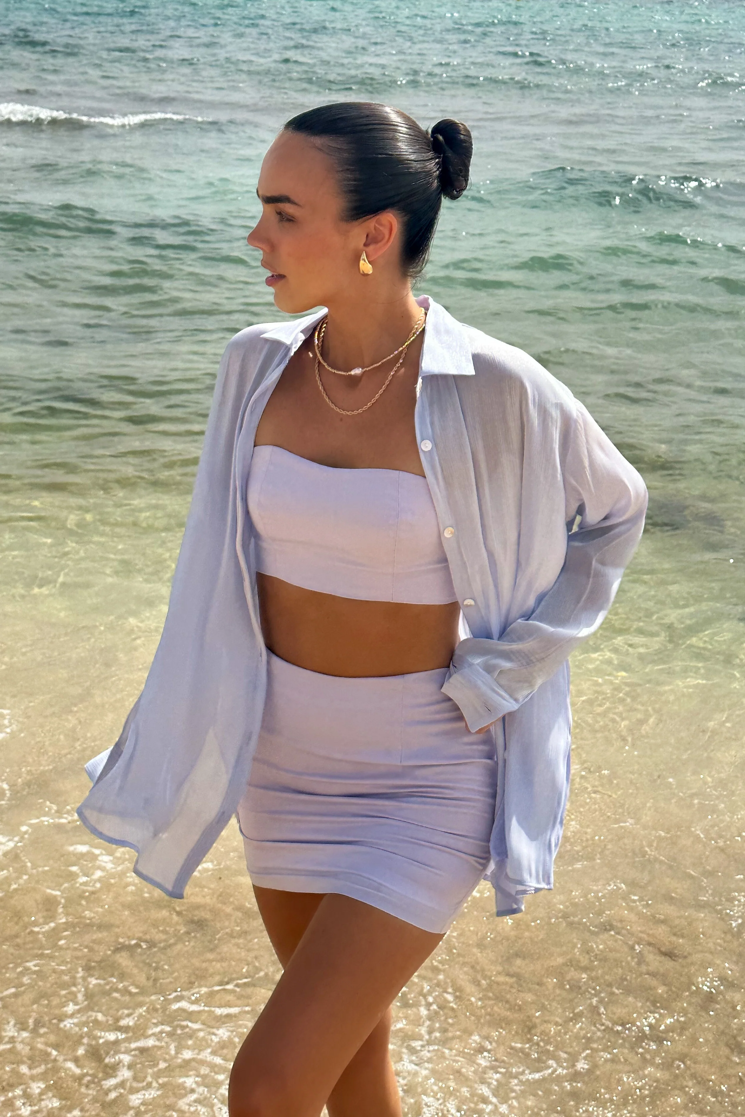 Zura Shimmer Shirt Lilac - Mc Mu