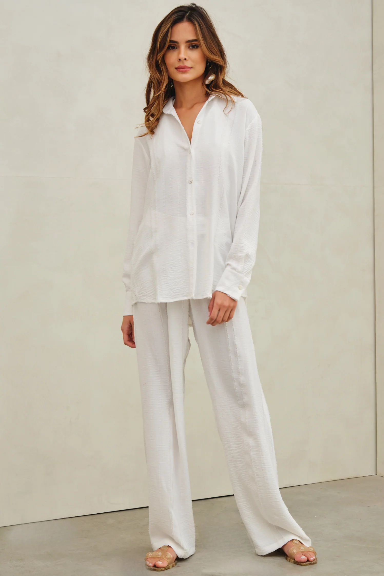 Talia Beach Shirt White - Mc Mu