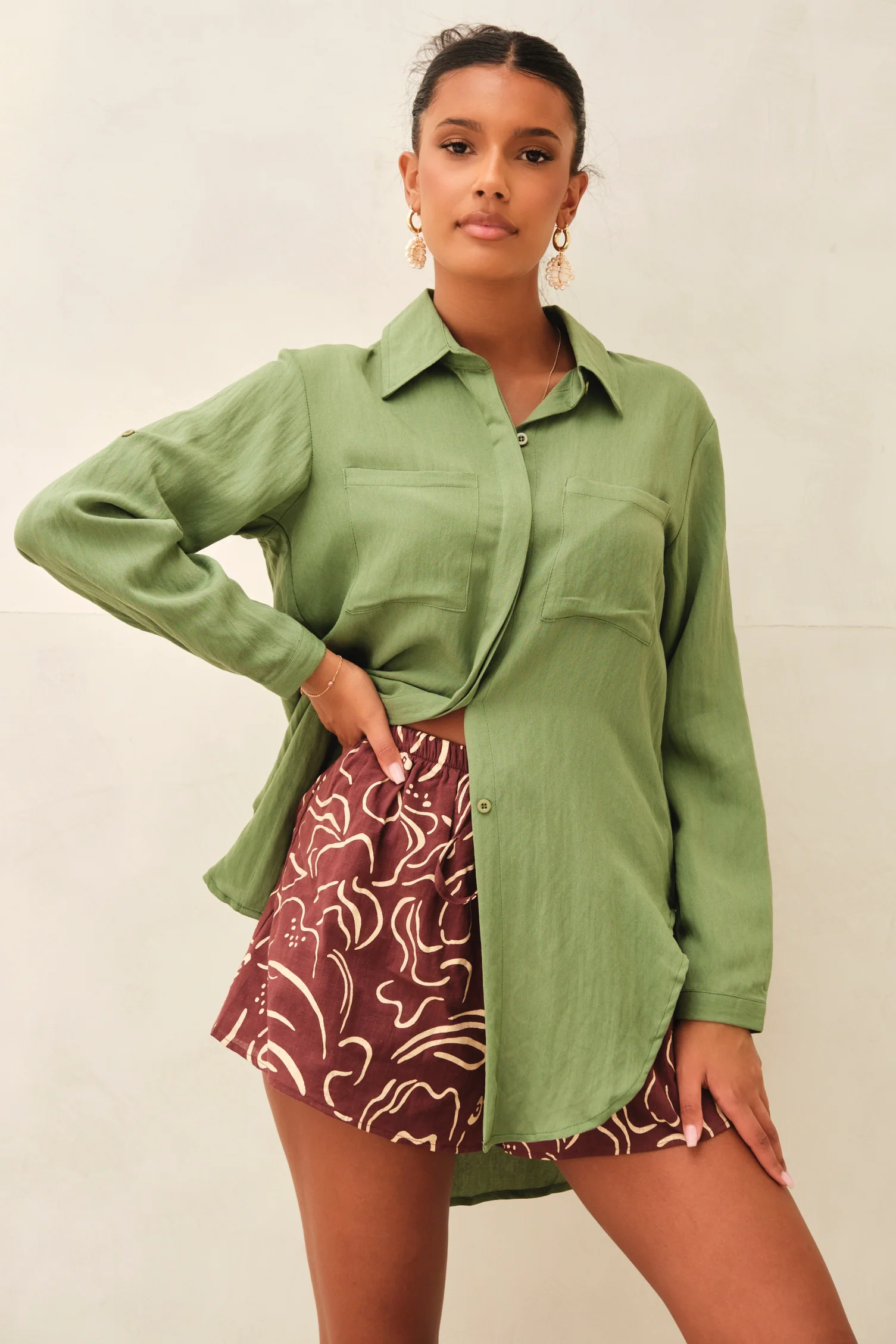 Azure Oversized Shirt Olive - Mc Mu