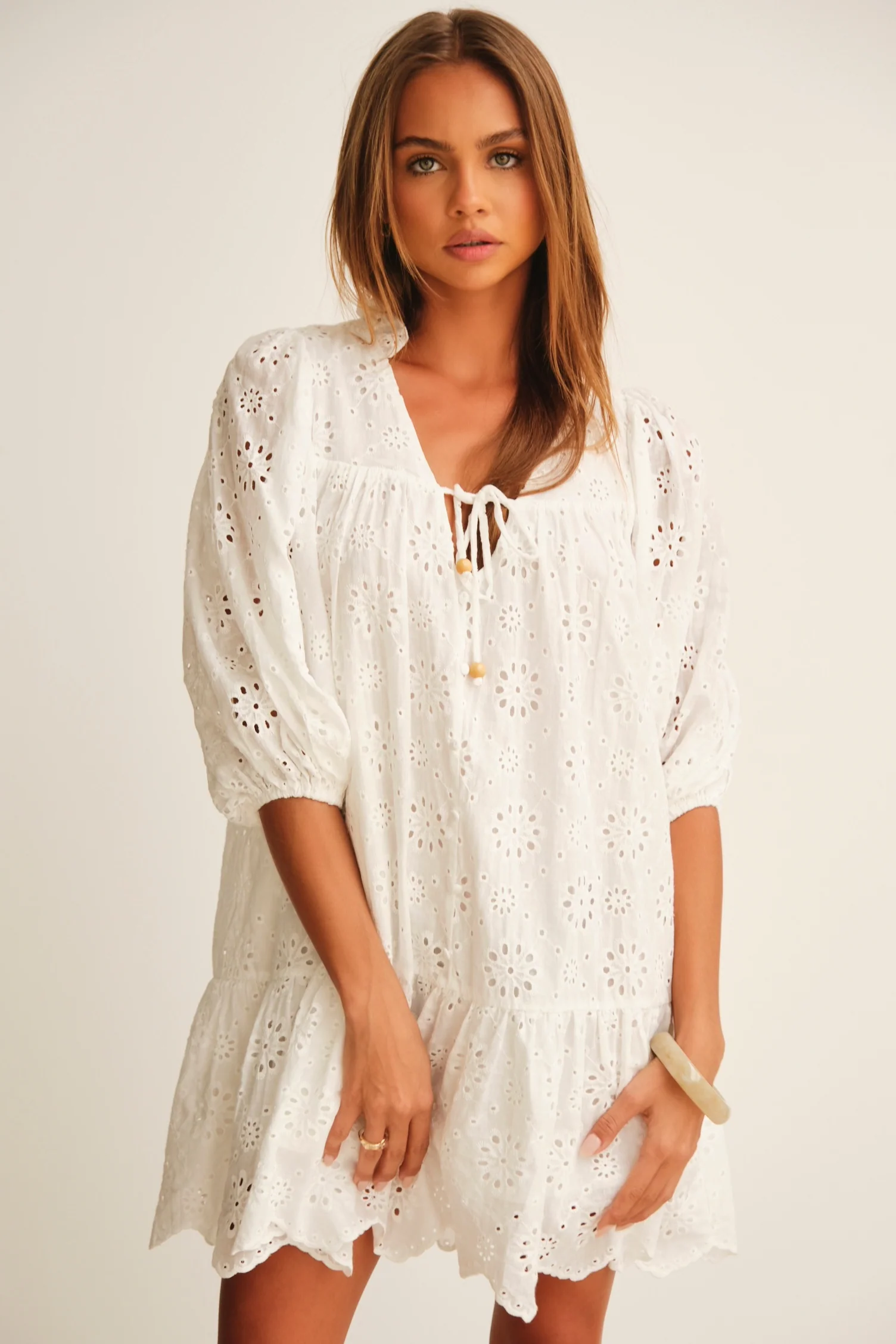 ELVIE MINI DRESS  WHITE - Mc Mu