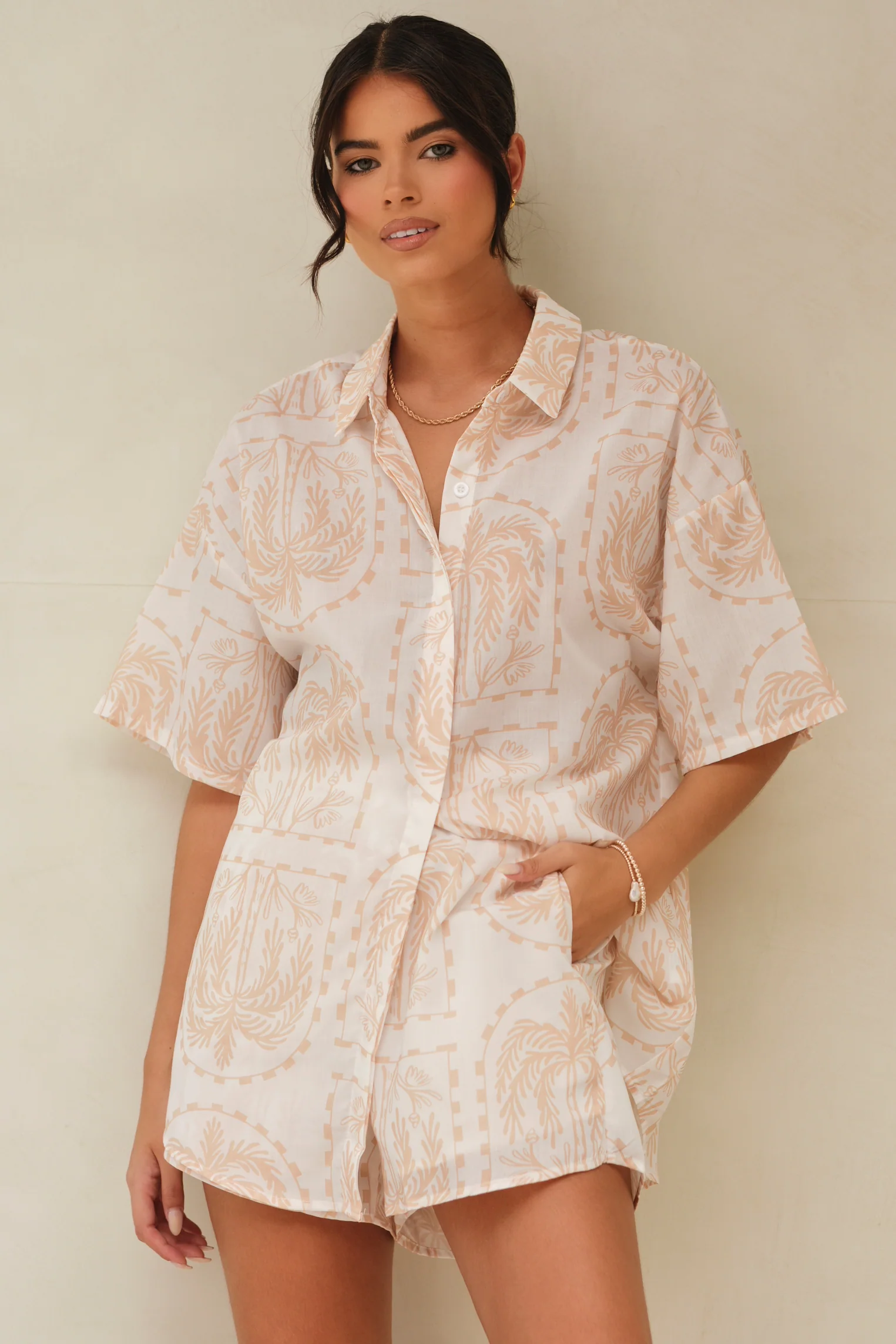 Palmera Shirt & Short Beige - Mc Mu