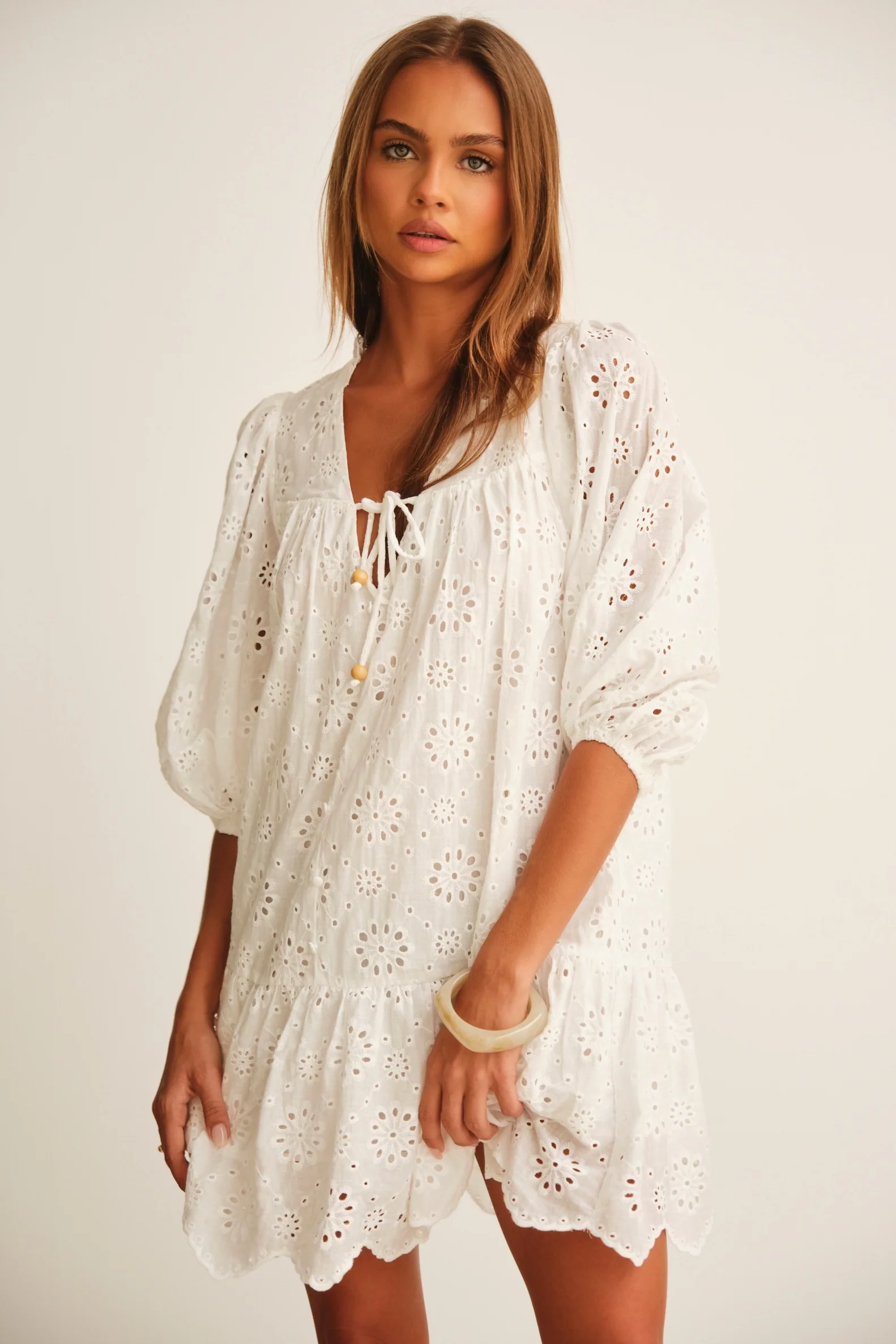 ELVIE MINI DRESS  WHITE - Mc Mu