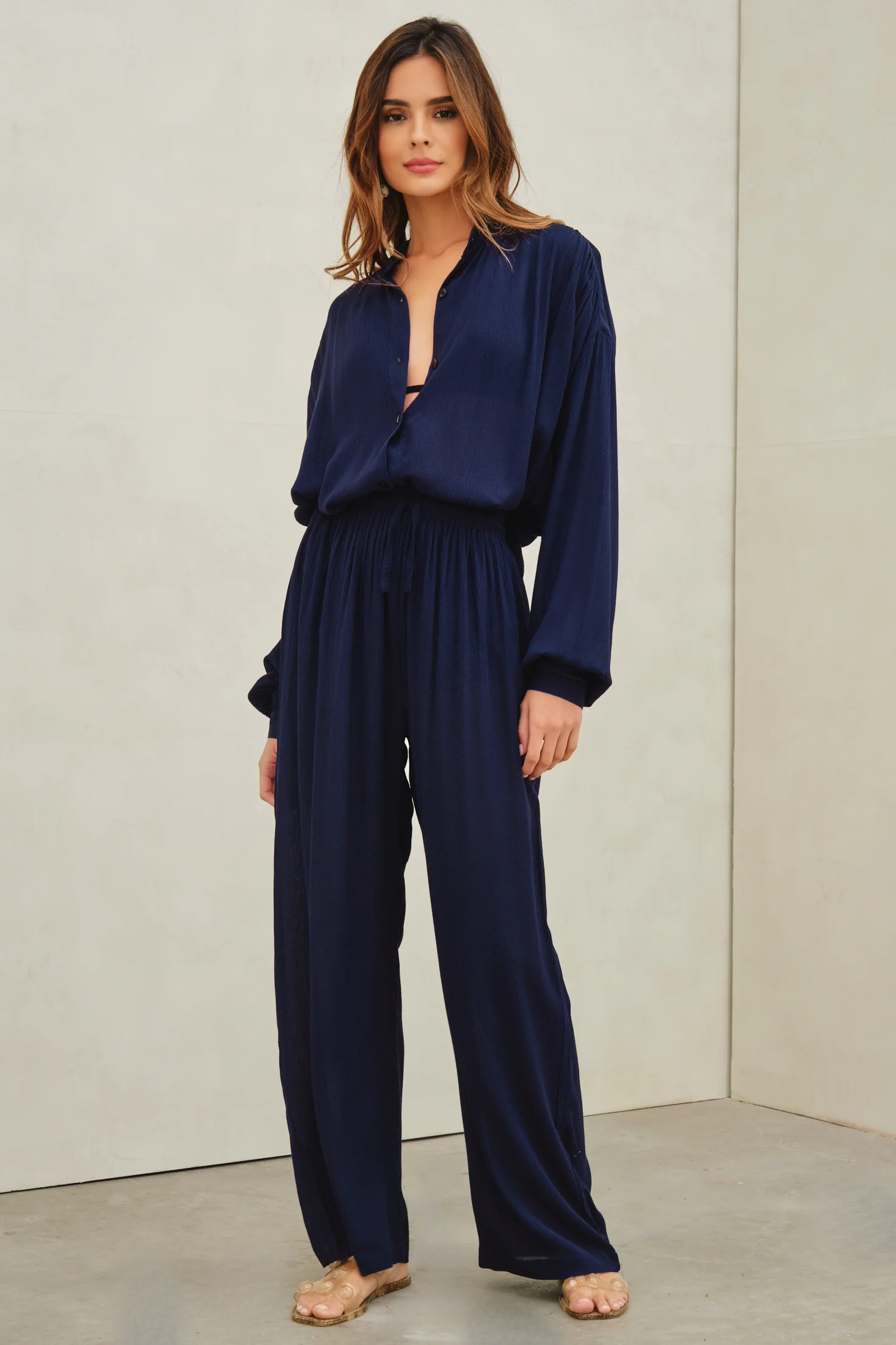 Tempus Beach Shirt Navy - Mc Mu