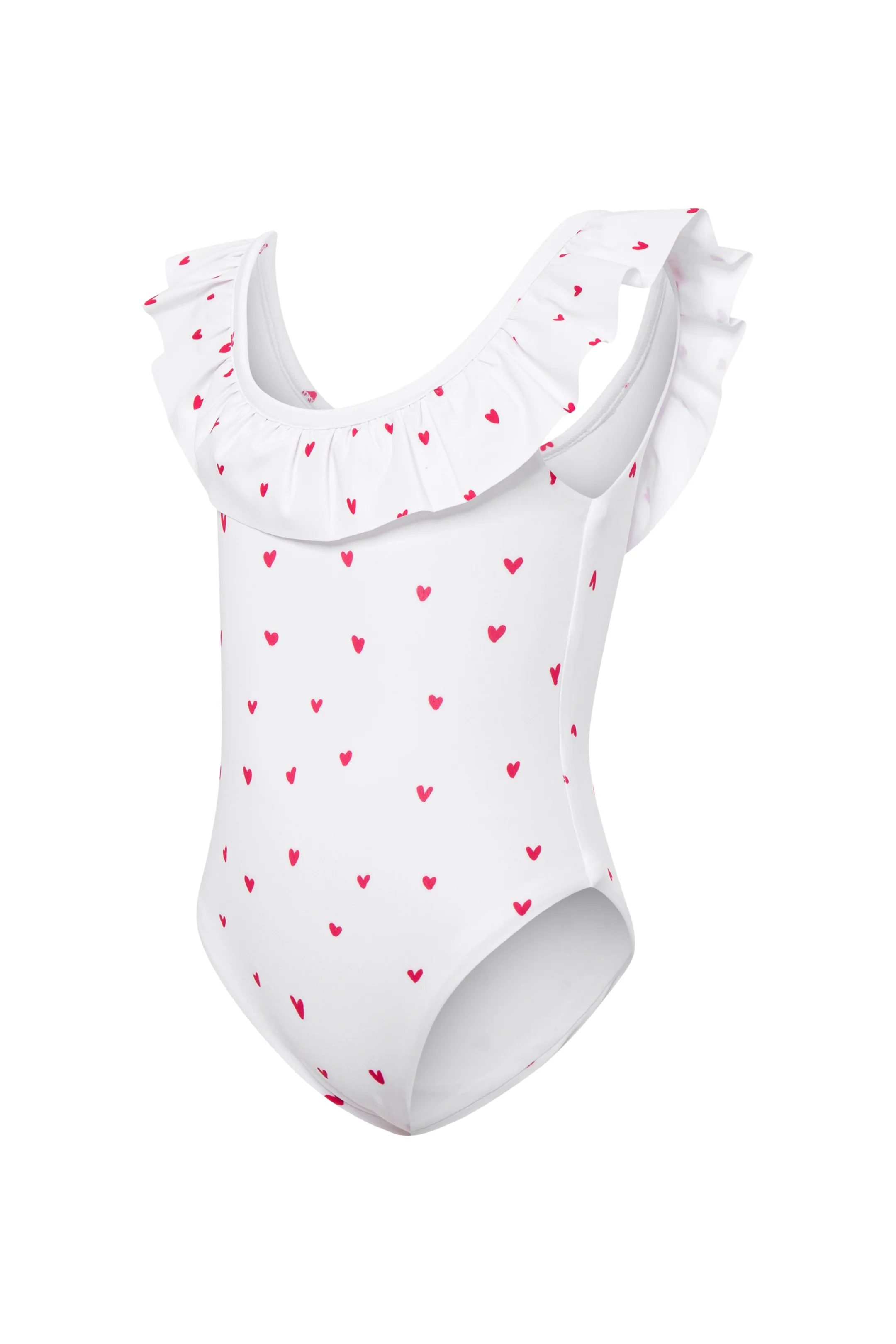 MINI Lola Heart Print Ruffle Swimsuit - Mc Mu