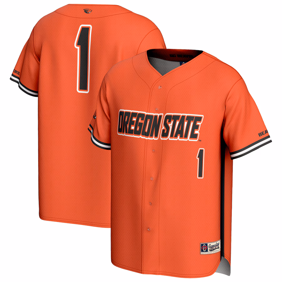 #1 Oregon State Beavers GameDay Greats Youth Lightweight Baseball Fashion Jersey - Orange - Mc Mu