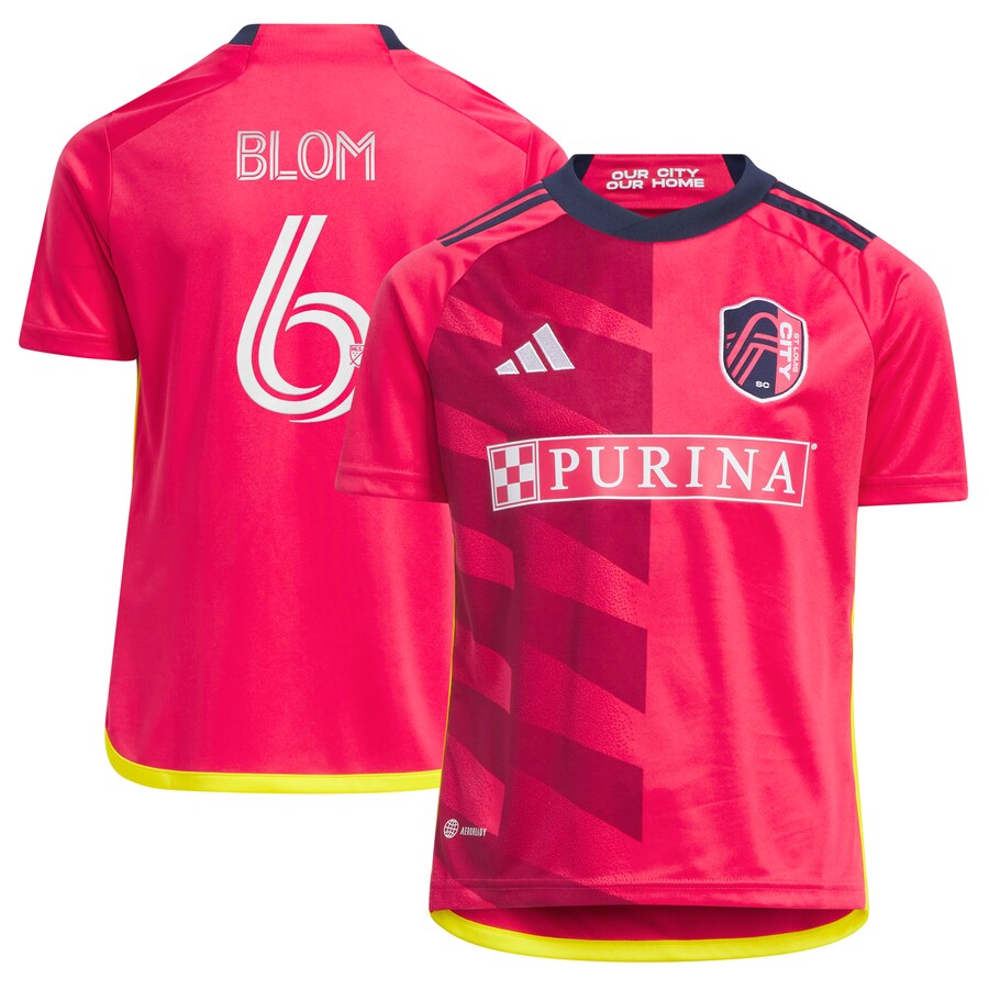 Youth St. Louis City SC Njabulo Blom adidas Red 2023 CITY Kit Replica Jersey - Mc Mu