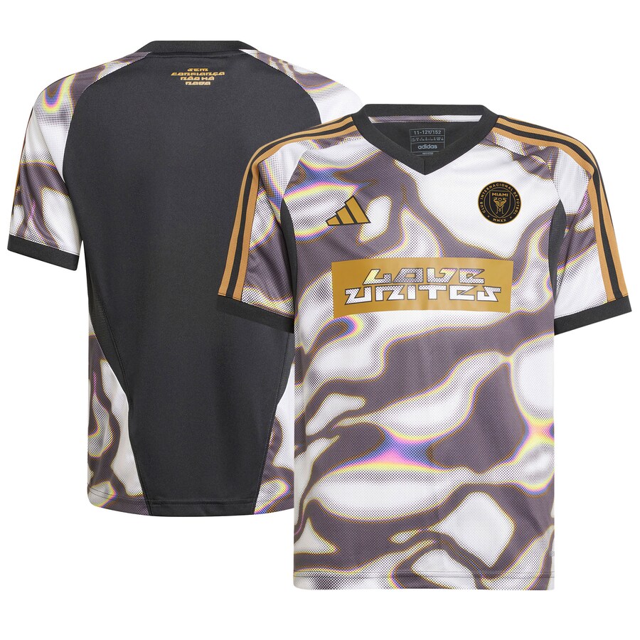 Youth Inter Miami CF adidas Black 2024 Pride Pre-Match Top - Mc Mu