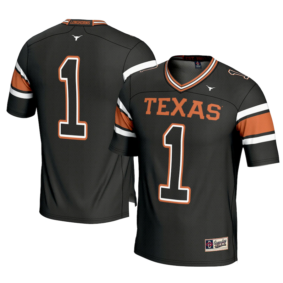 Men's GameDay Greats #1 Black Texas Longhorns Football Jersey - Mc Mu