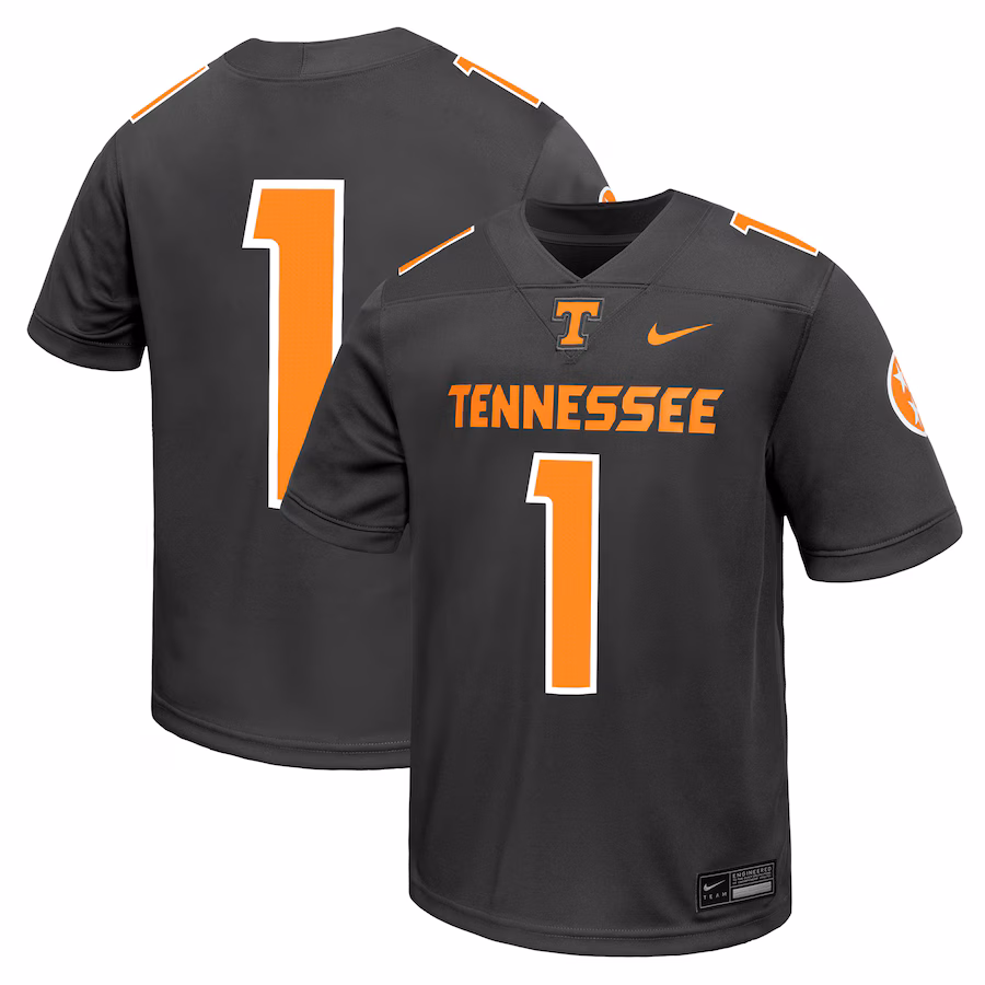 #1 Tennessee Volunteers Nike Youth Alternate Game Jersey - Anthracite - Mc Mu