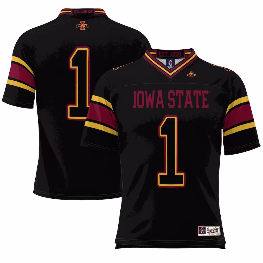 #1 Iowa State Cyclones GameDay Greats Endzone Football Jersey - Black - Mc Mu