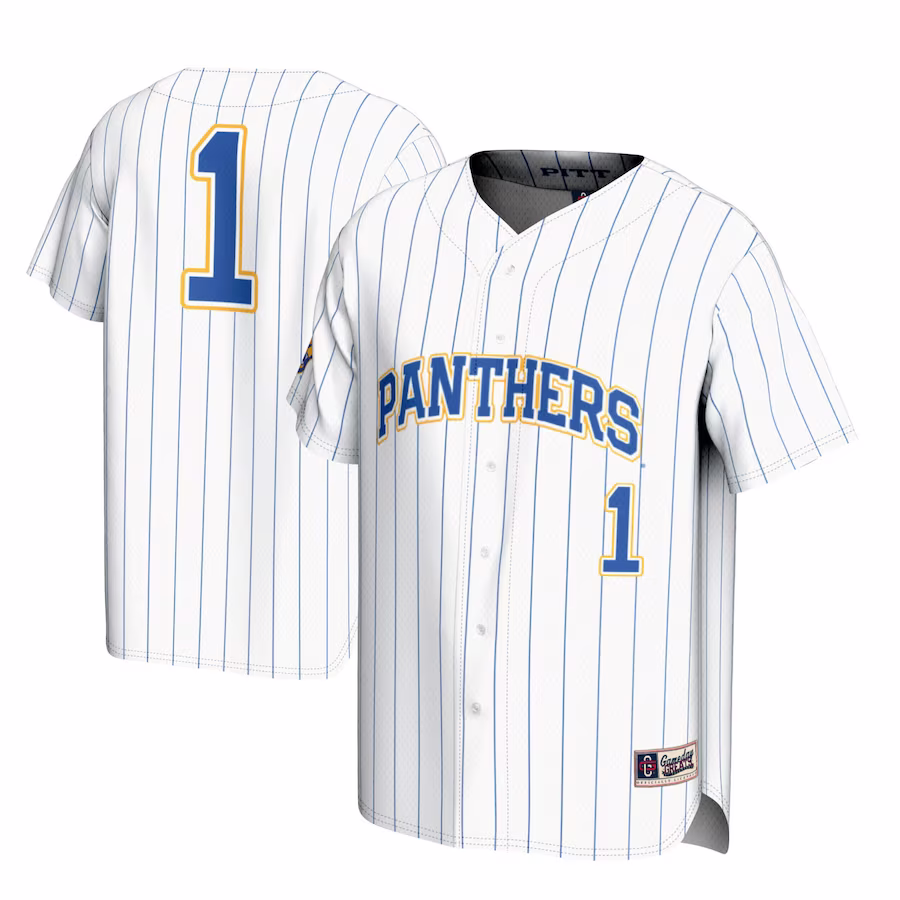#1 Pitt Panthers GameDay Greats Youth Lightweight Baseball Jersey - White - Mc Mu
